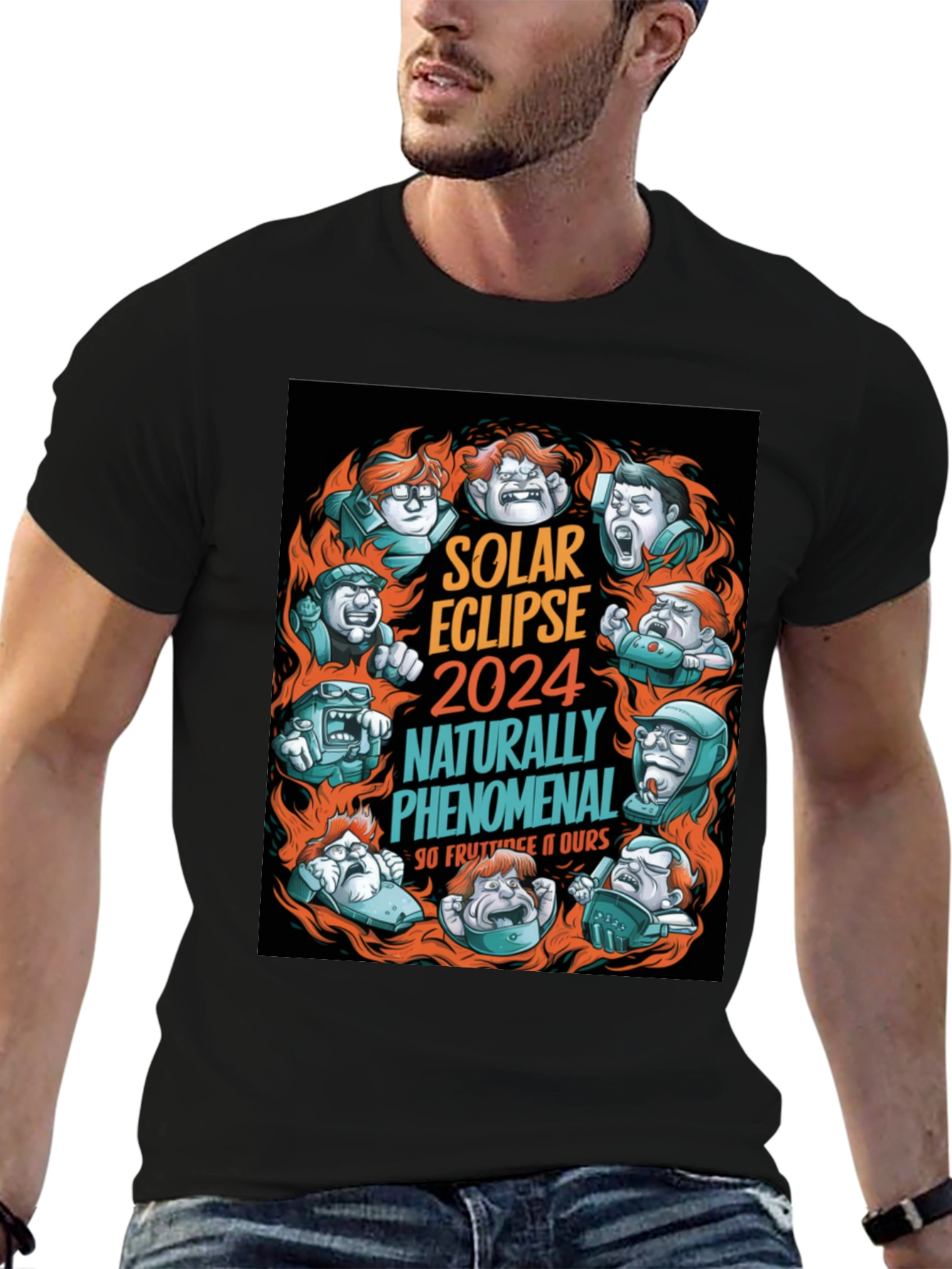 Solar Eclipse 2024 Funny Cartoon T-Shirt