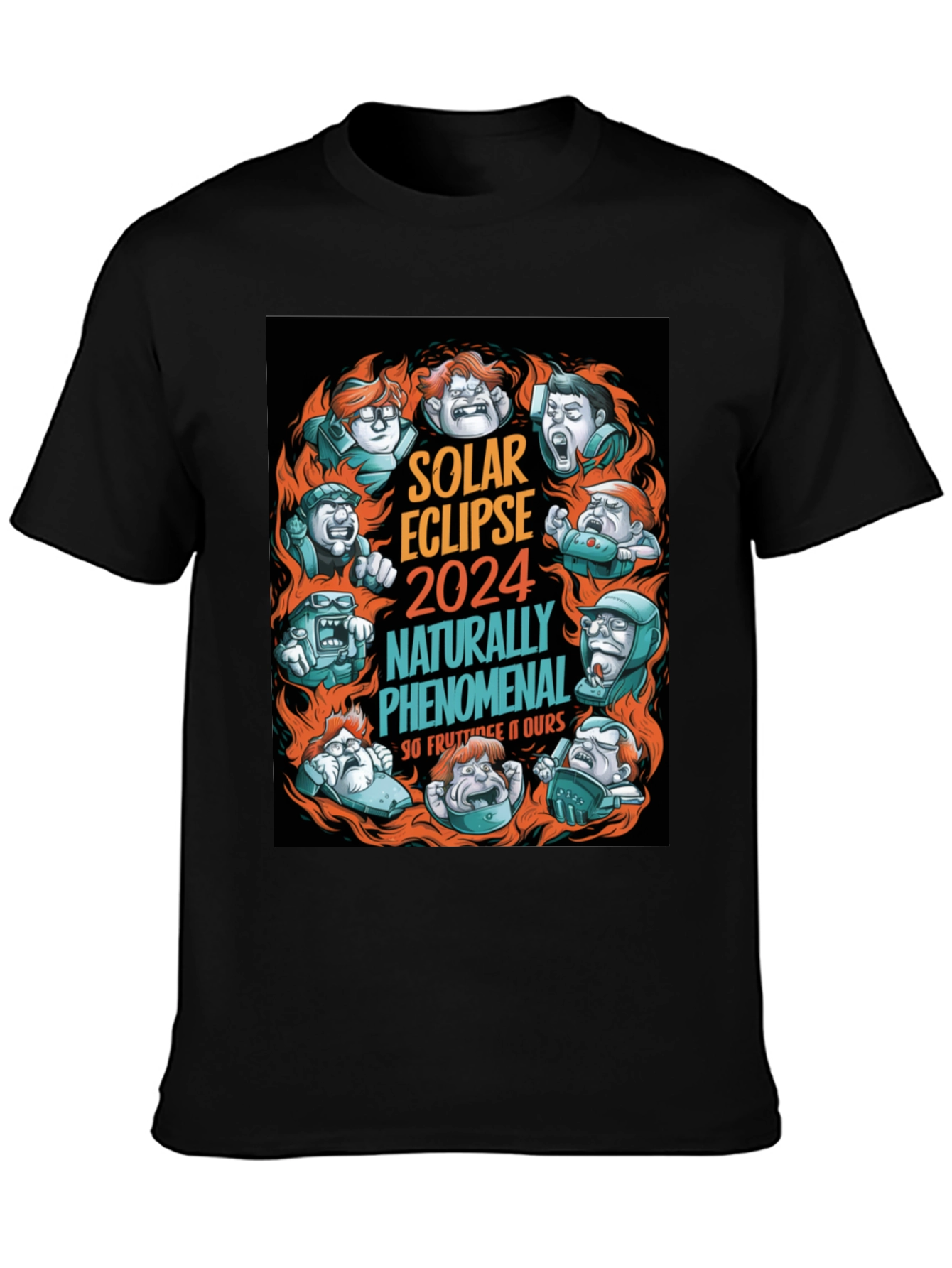 Solar Eclipse 2024 Funny Cartoon T-Shirt