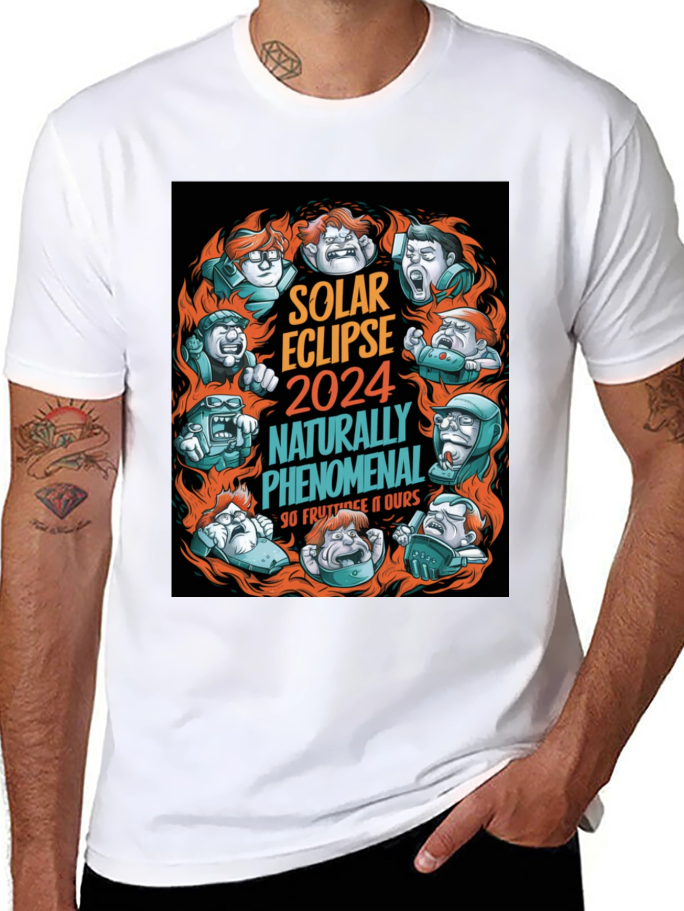Solar Eclipse 2024 Funny Cartoon T-Shirt