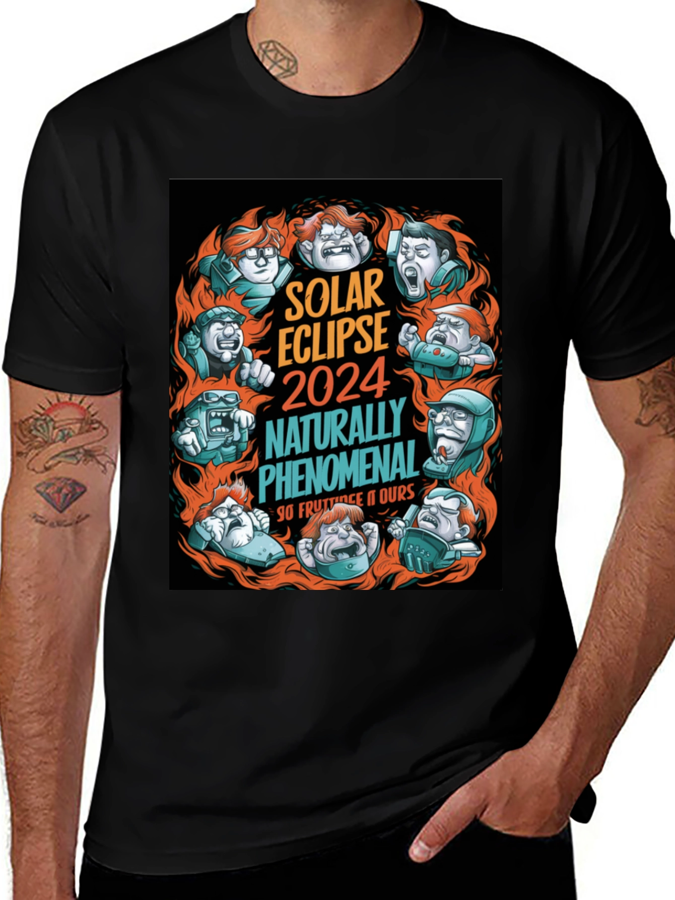 Solar Eclipse 2024 Funny Cartoon T-Shirt