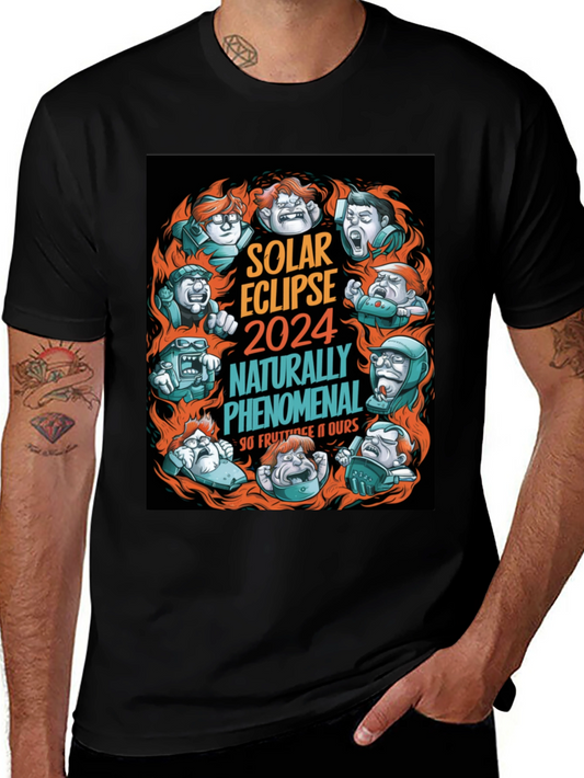 Solar Eclipse 2024 Funny Cartoon T-Shirt