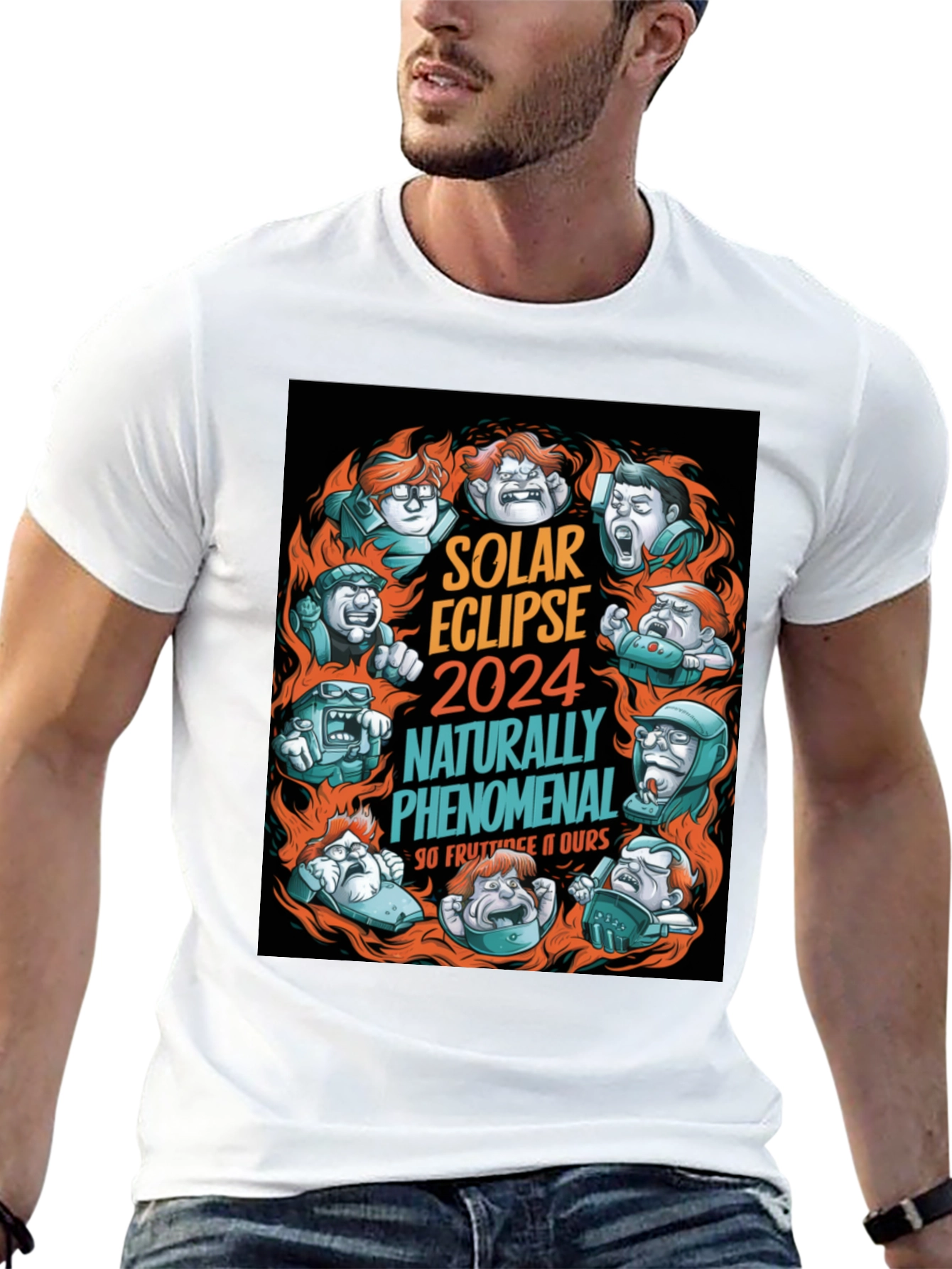 Solar Eclipse 2024 Funny Cartoon T-Shirt