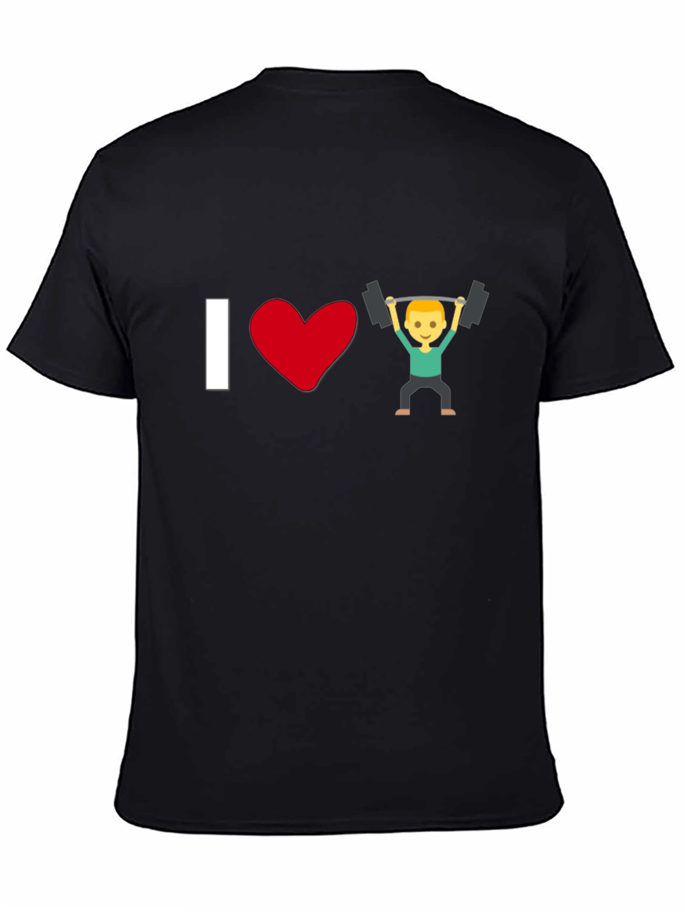 I Love Weightlifting Emoji T-Shirt - Black