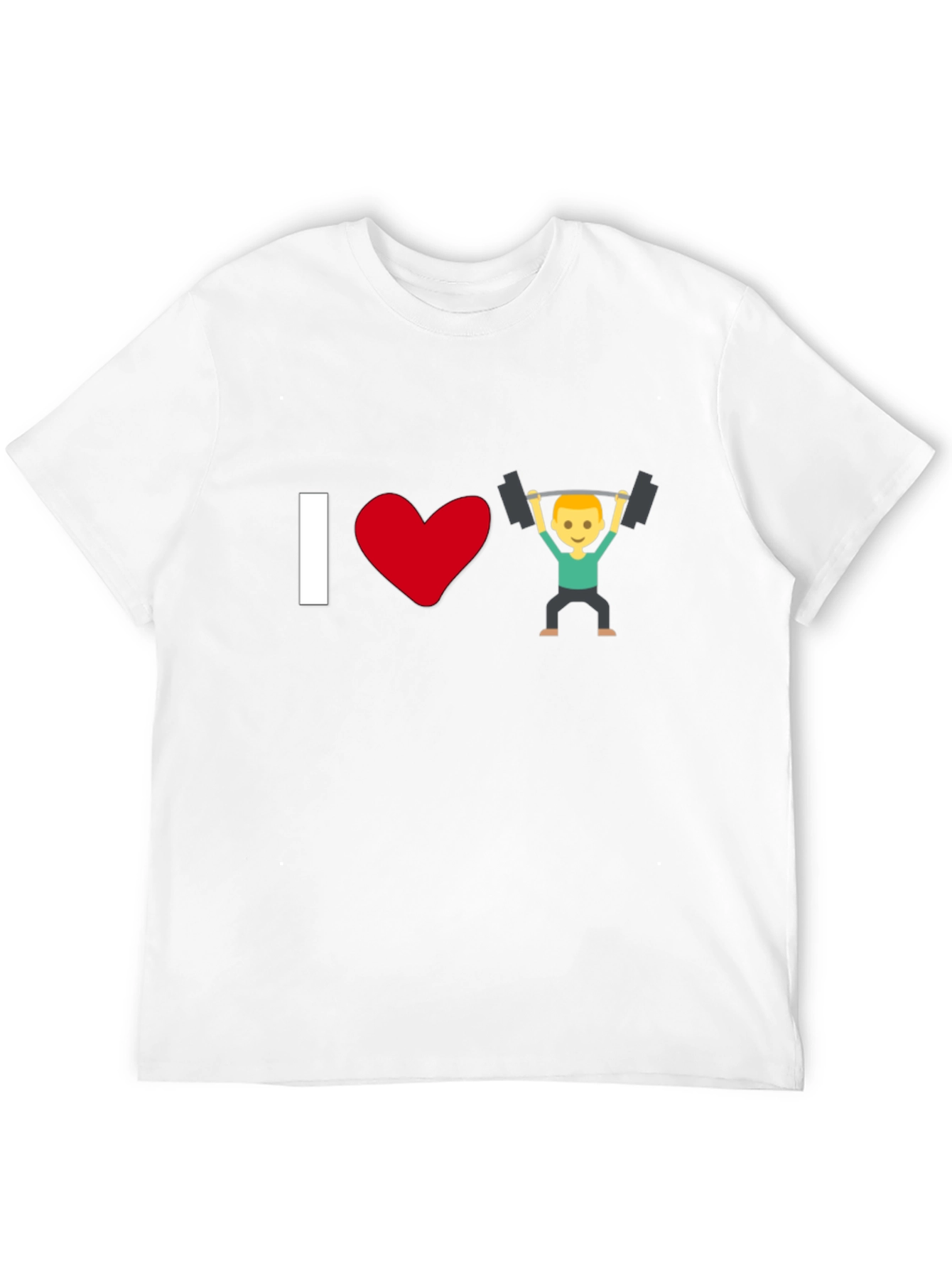 I Love Weightlifting Emoji T-Shirt - Black