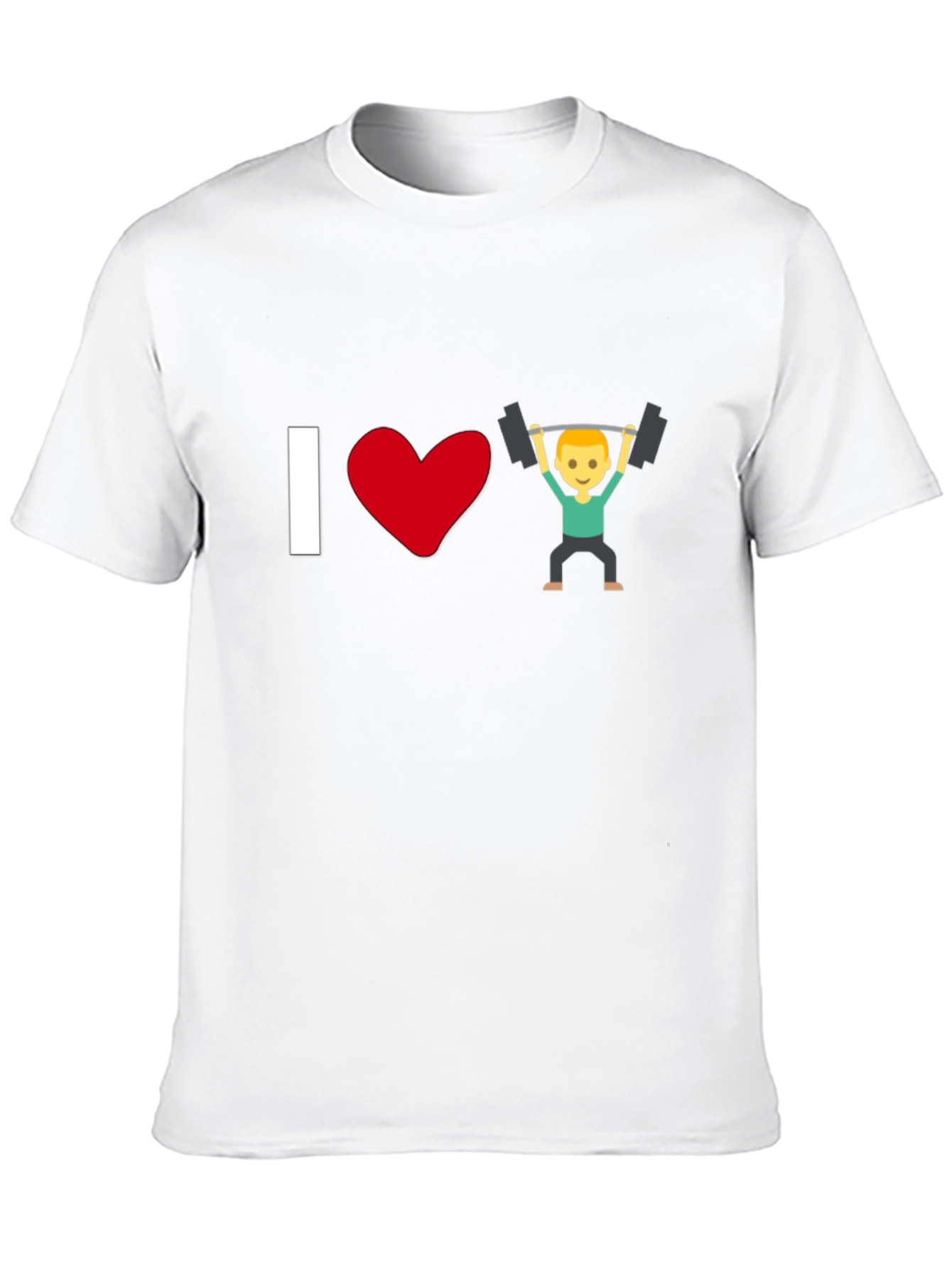 I Love Weightlifting Emoji T-Shirt - Black