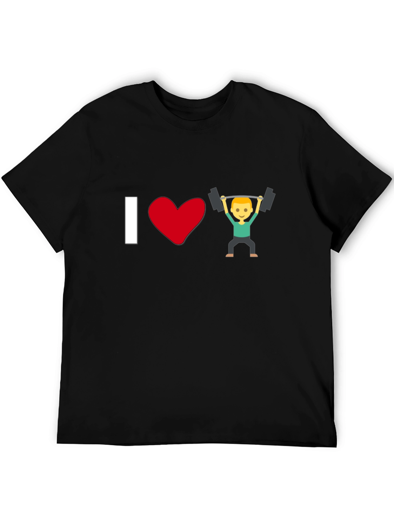 I Love Weightlifting Emoji T-Shirt - Black