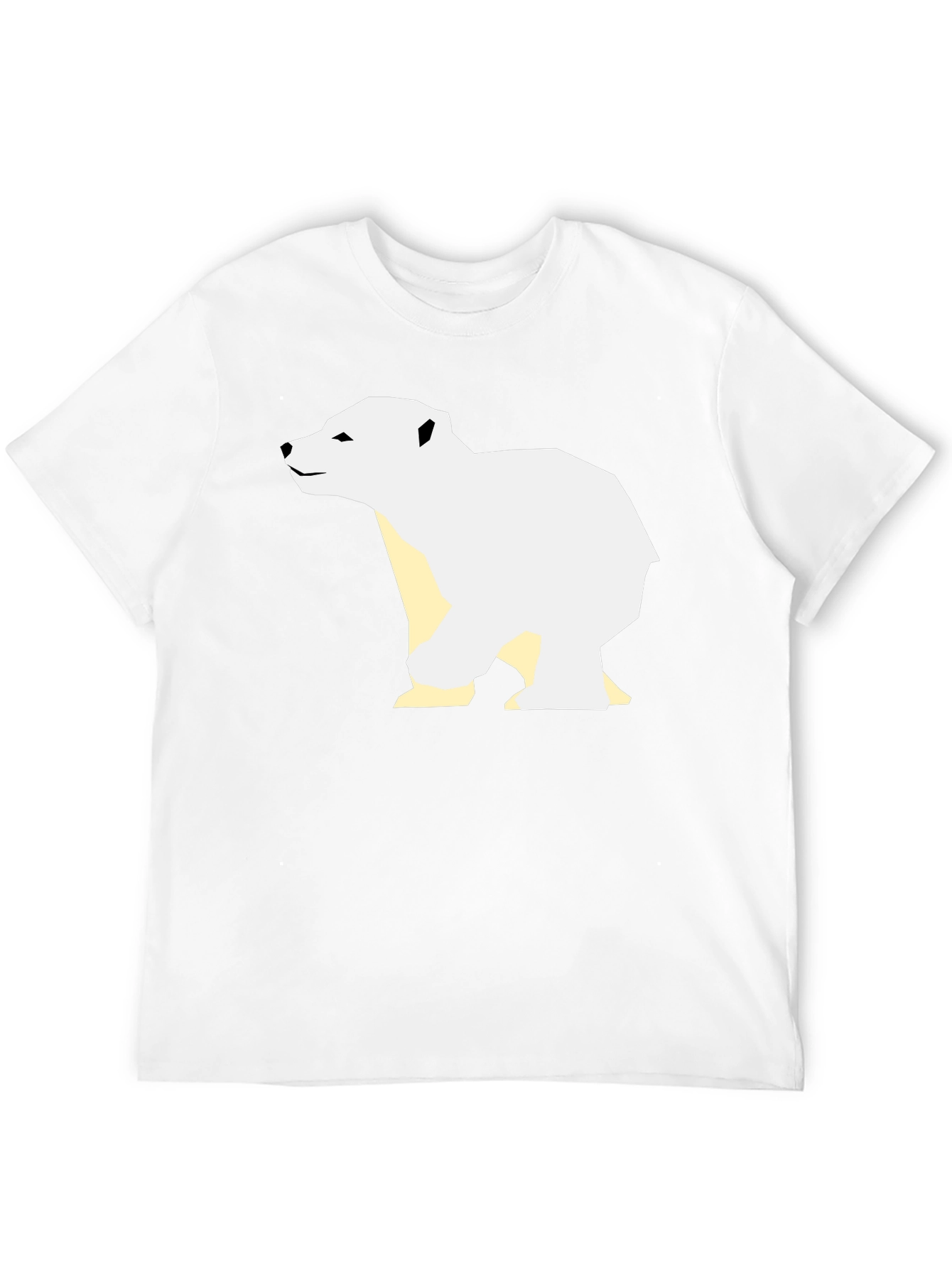 Geometric Polar Bear Graphic Tee - Black