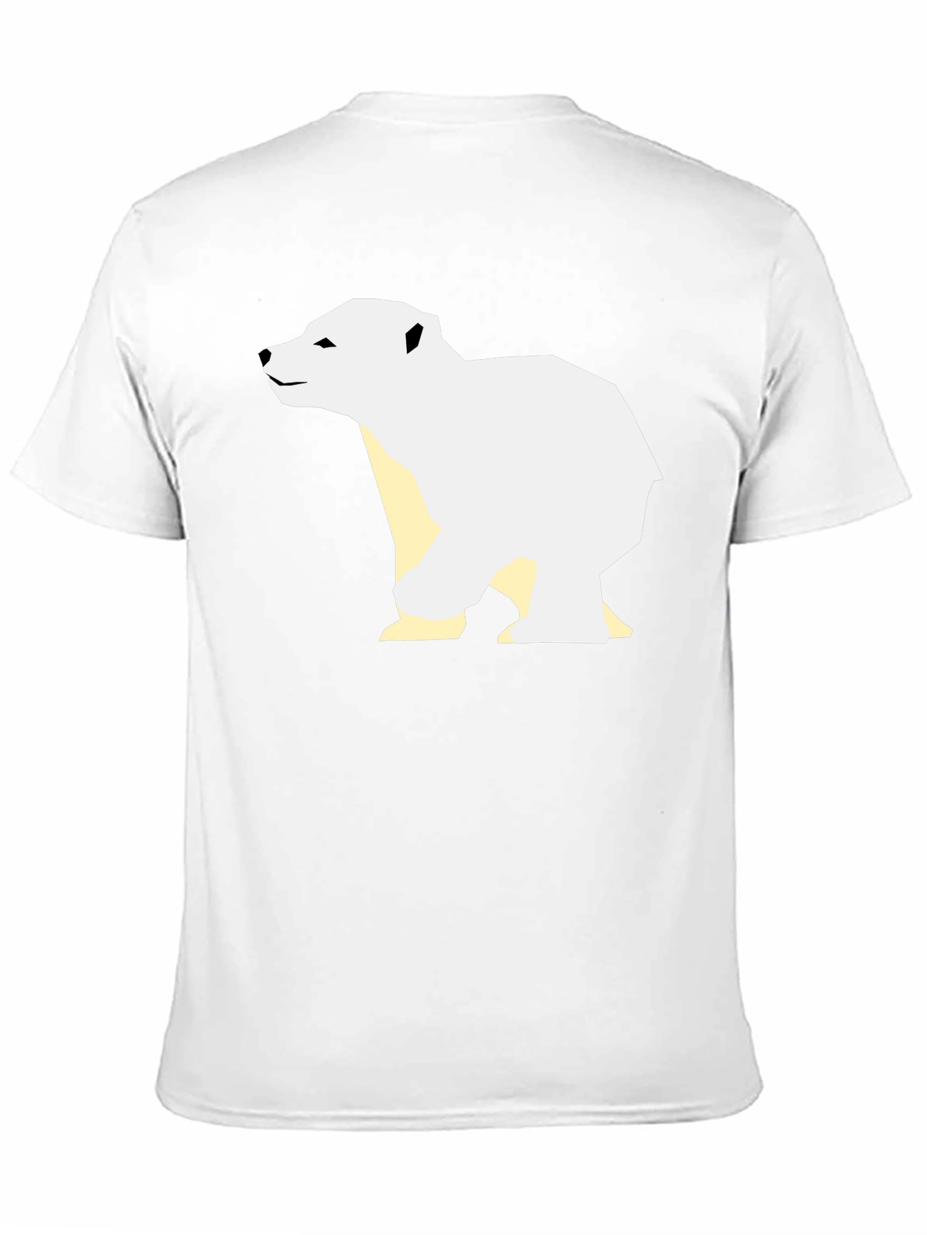 Geometric Polar Bear Graphic Tee - Black