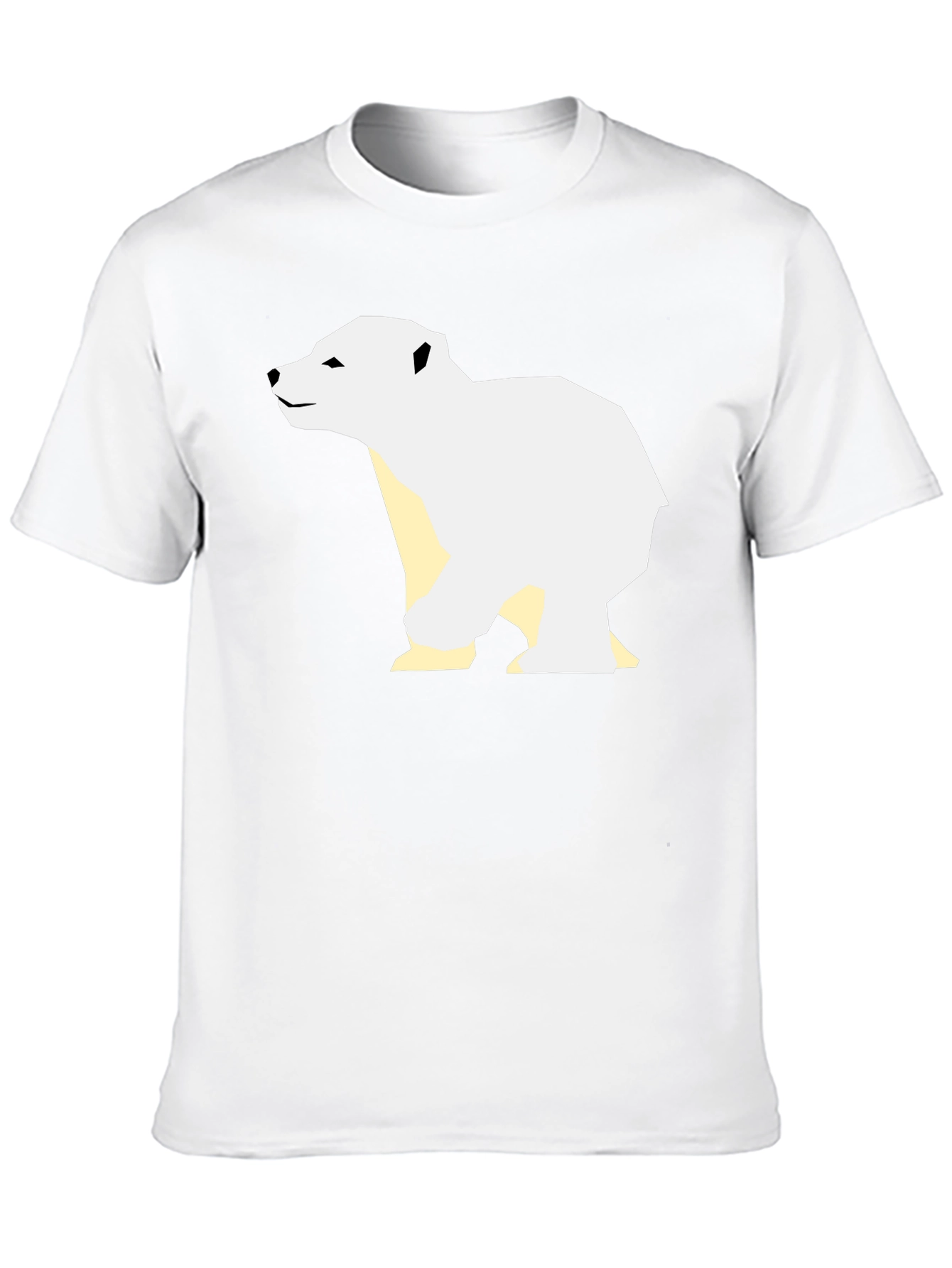 Geometric Polar Bear Graphic Tee - Black