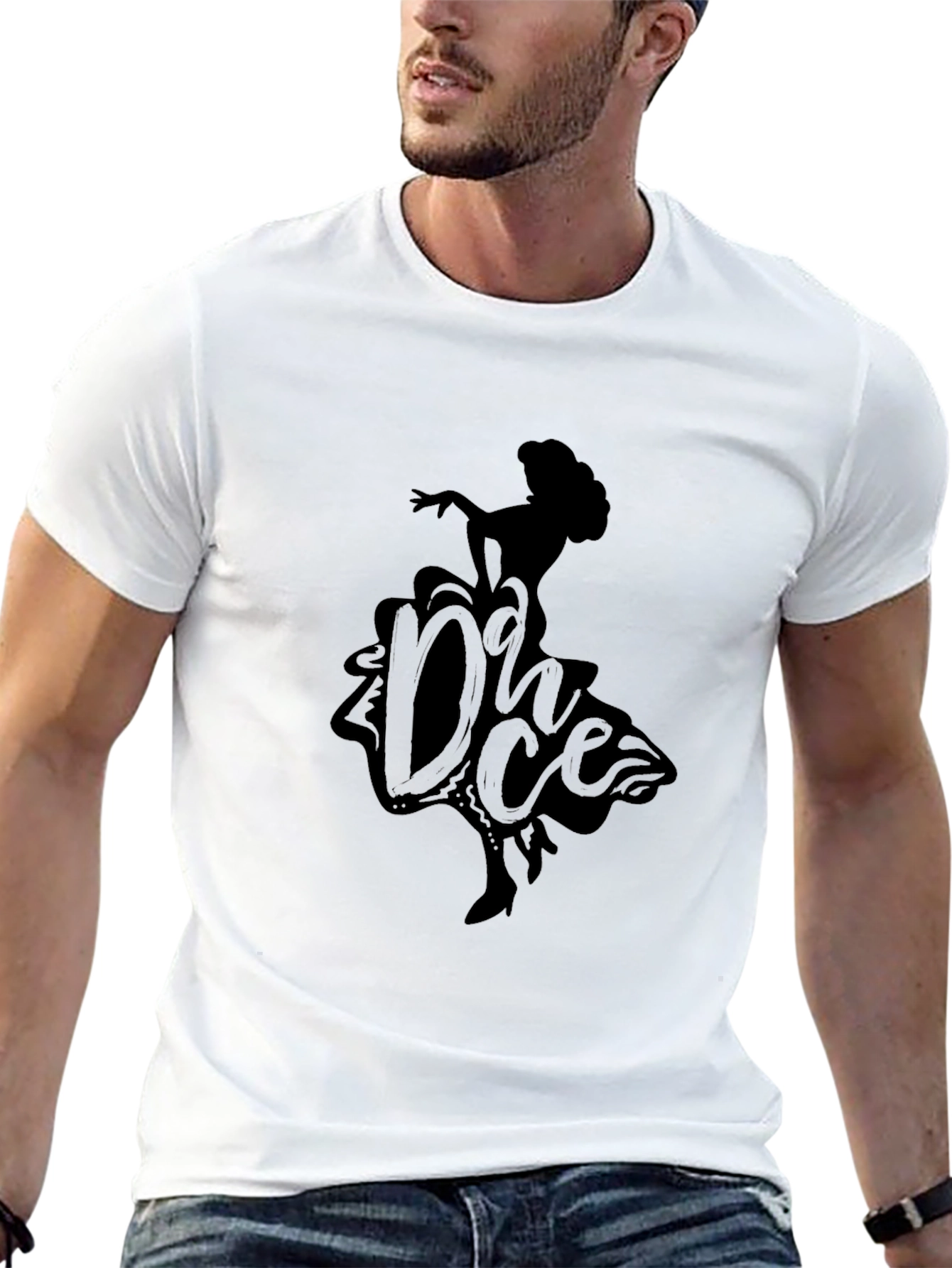 Dance Silhouette Graphic Tee - Stylish Black T-Shirt
