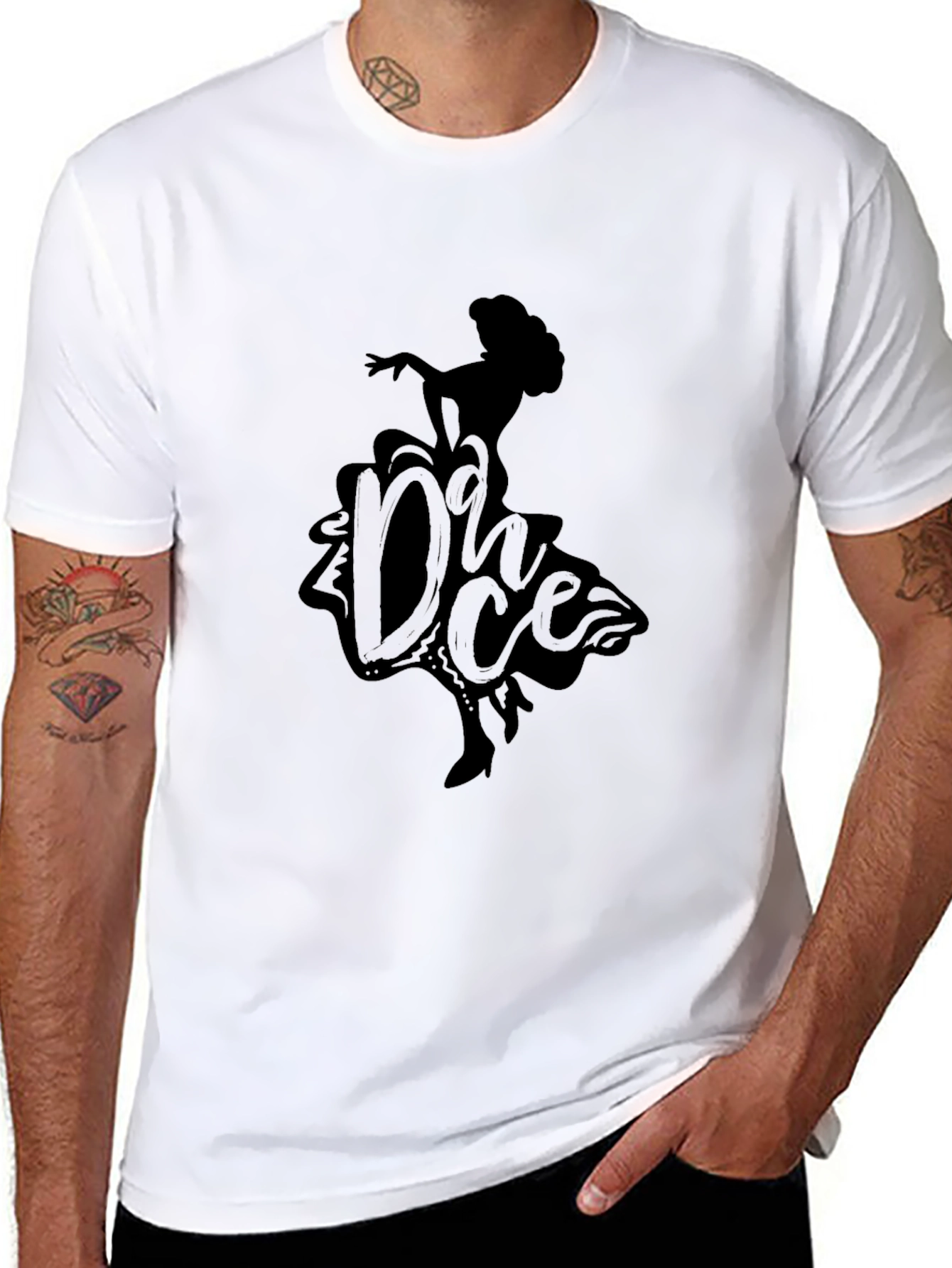 Dance Silhouette Graphic Tee - Stylish Black T-Shirt