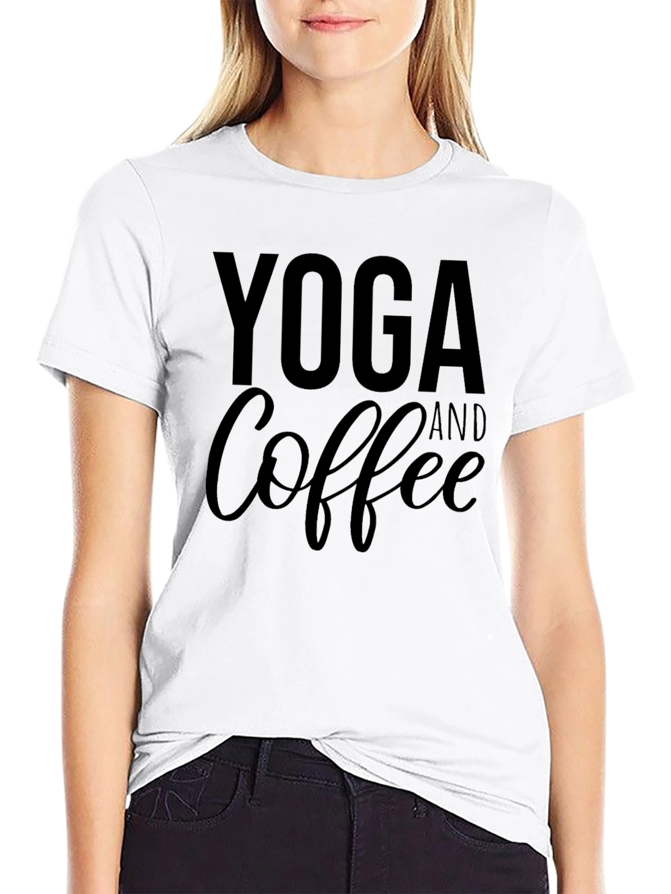 Yoga and Coffee Graphic T-Shirt