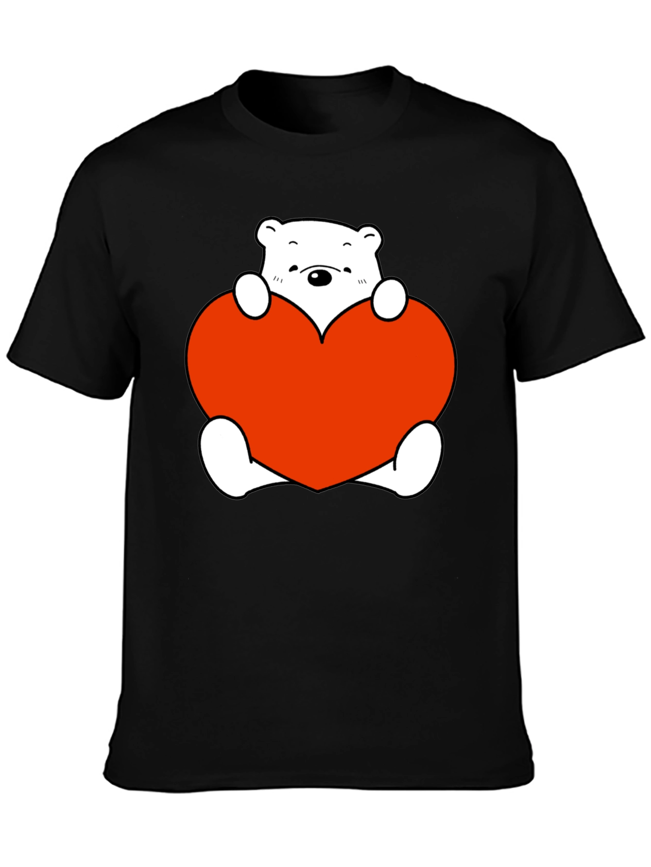 Cute Bear with Heart Graphic T-Shirt