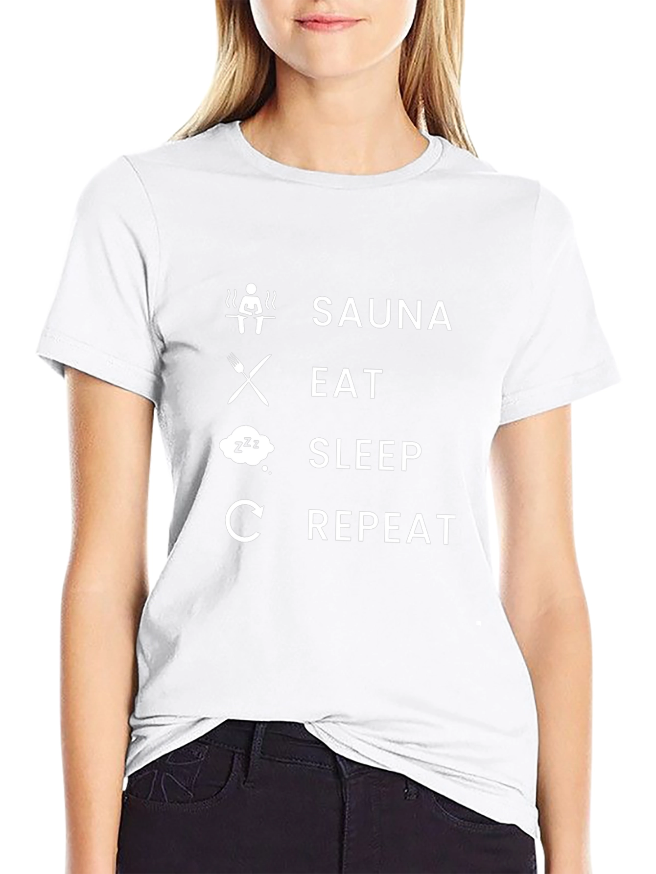 Sauna Eat Sleep Repeat Black T-Shirt
