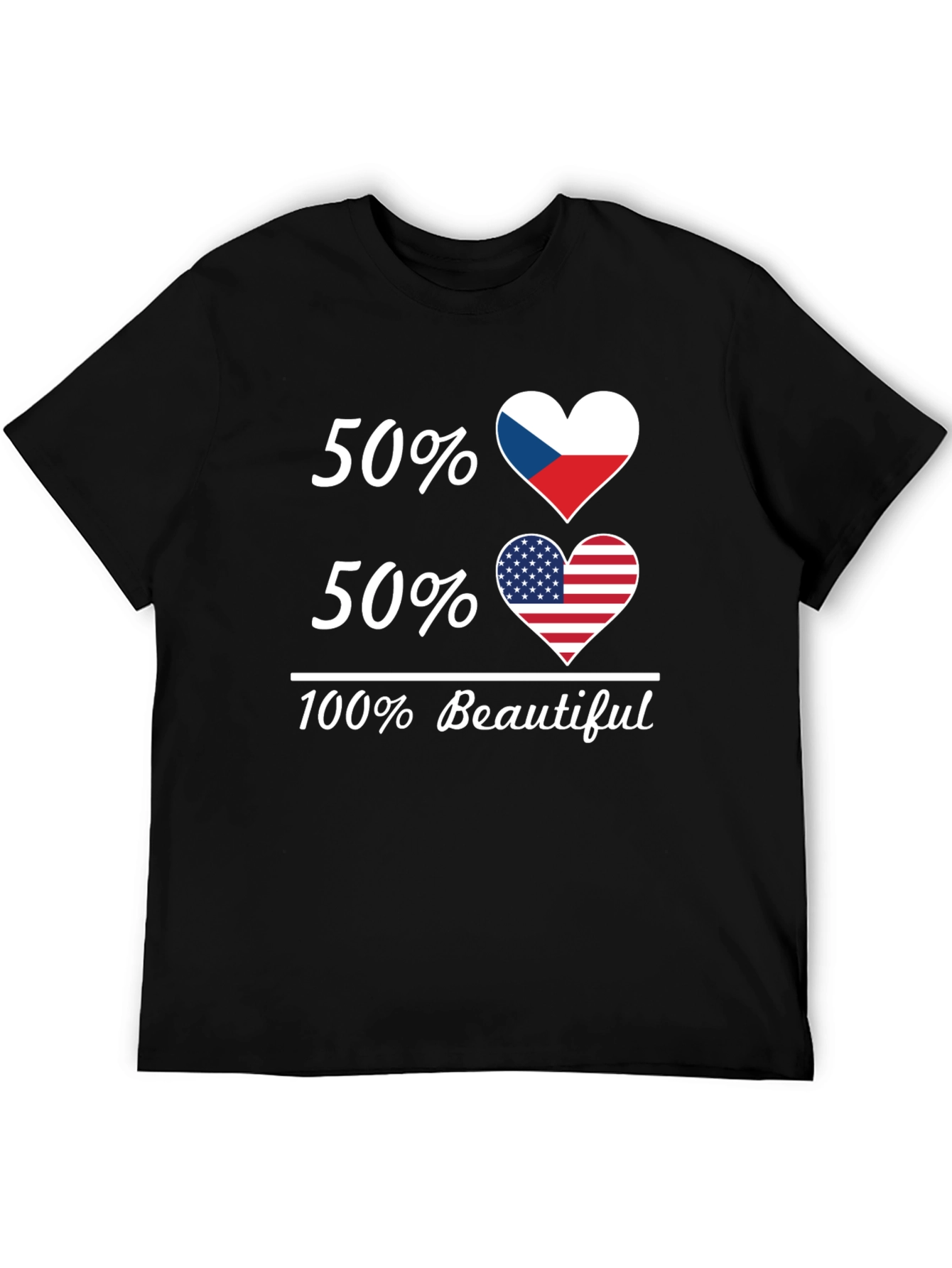 Czech American Heart Flag T-Shirt