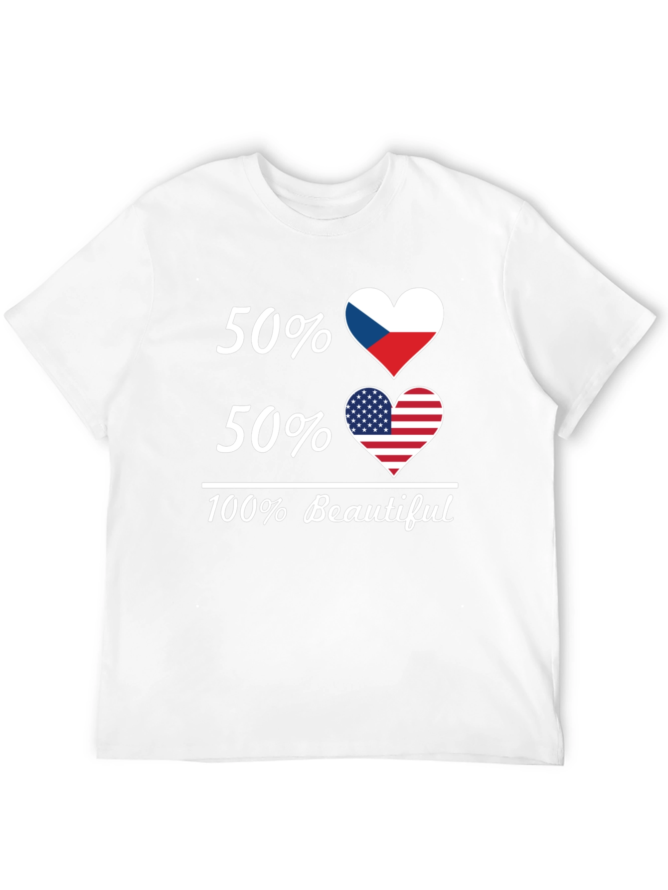Czech American Heart Flag T-Shirt