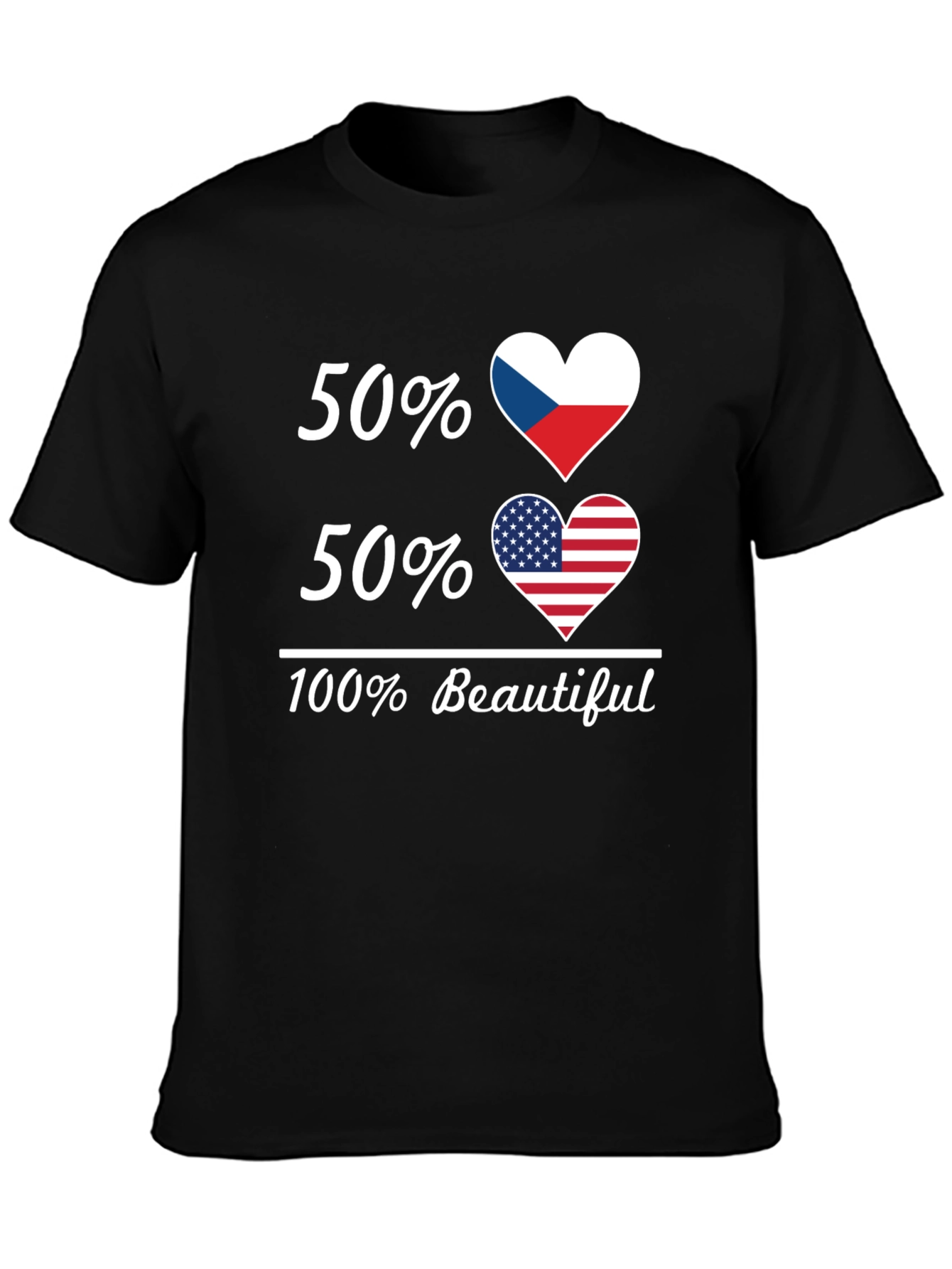 Czech American Heart Flag T-Shirt