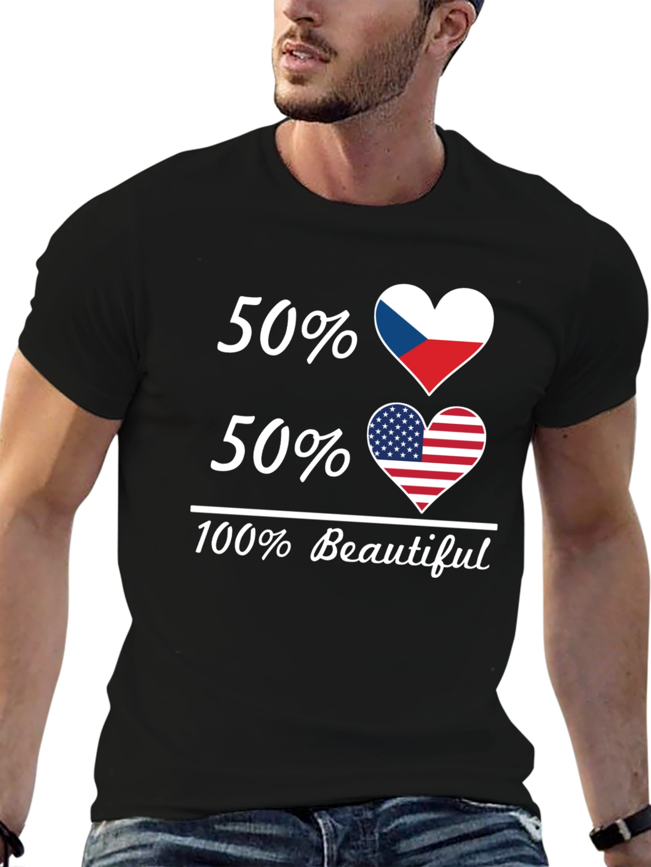 Czech American Heart Flag T-Shirt