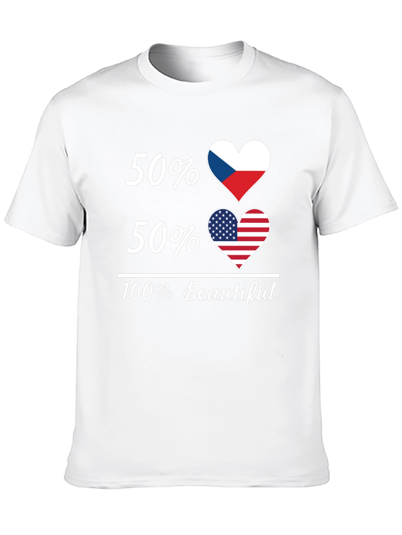 Czech American Heart Flag T-Shirt