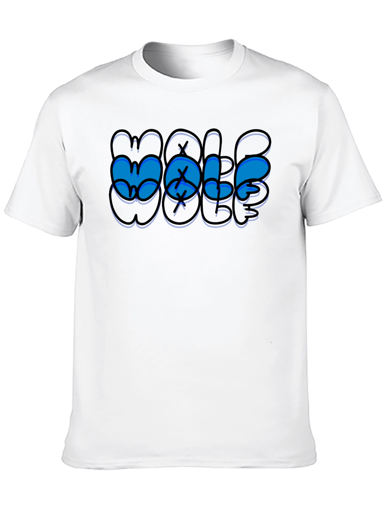 Mens Black WOLF Graphic T-Shirt