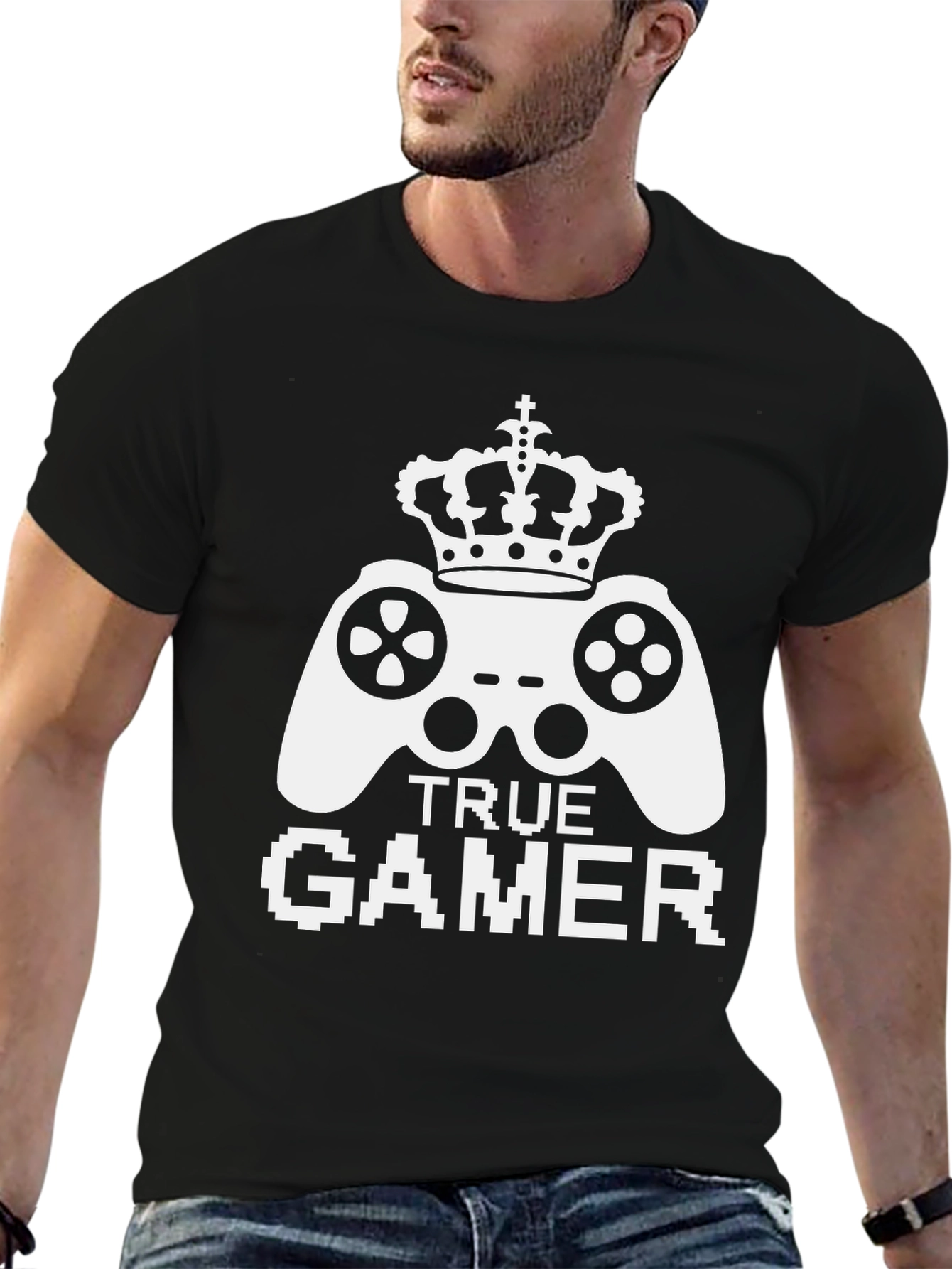 True Gamer Crowned Controller Graphic Tee - Black