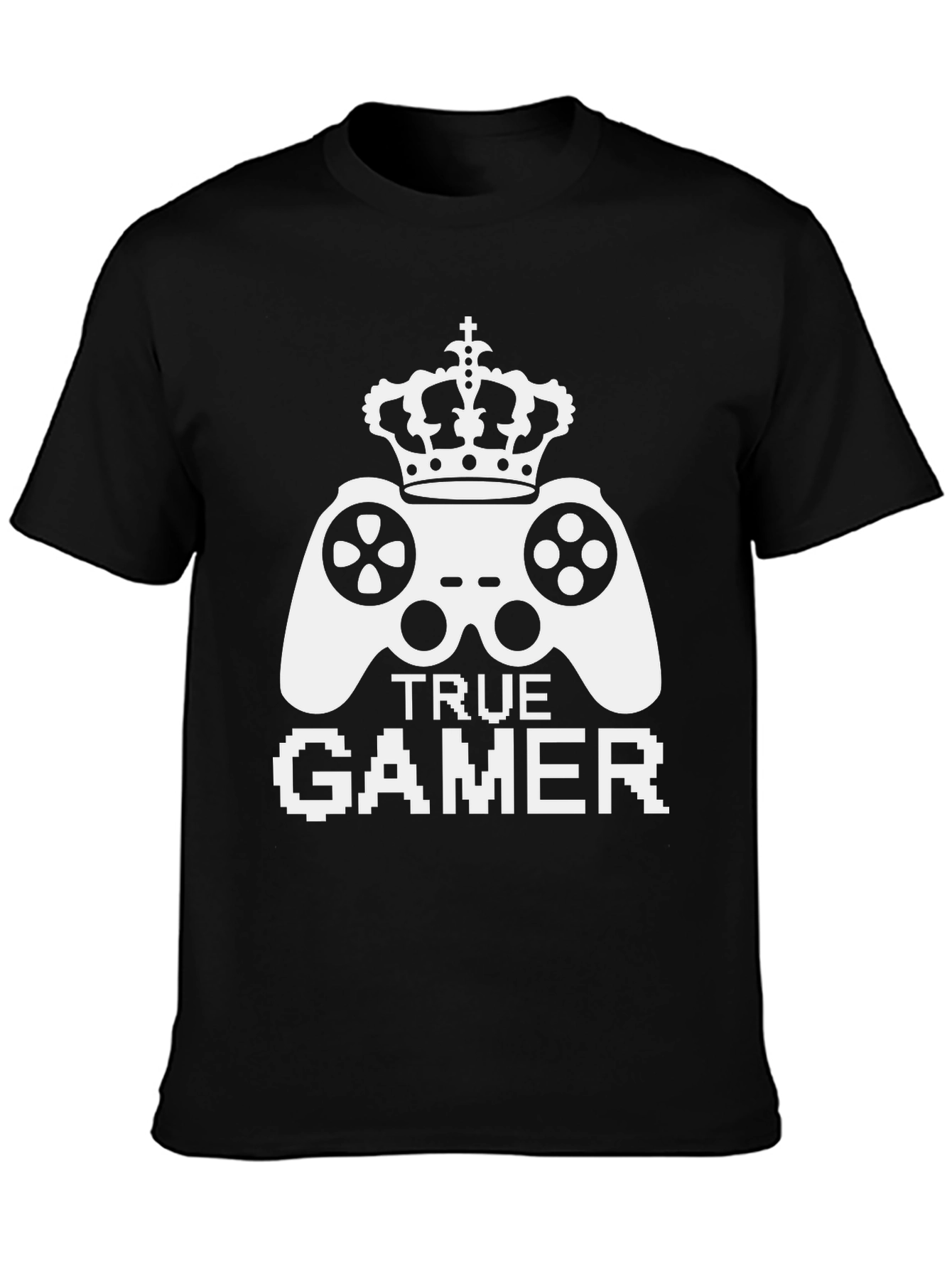 True Gamer Crowned Controller Graphic Tee - Black