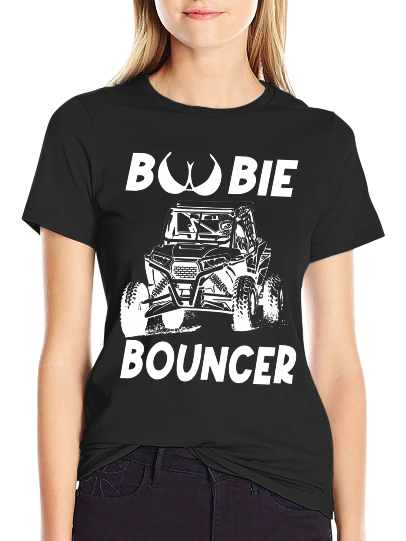Boobie Bouncer Black Graphic T-Shirt