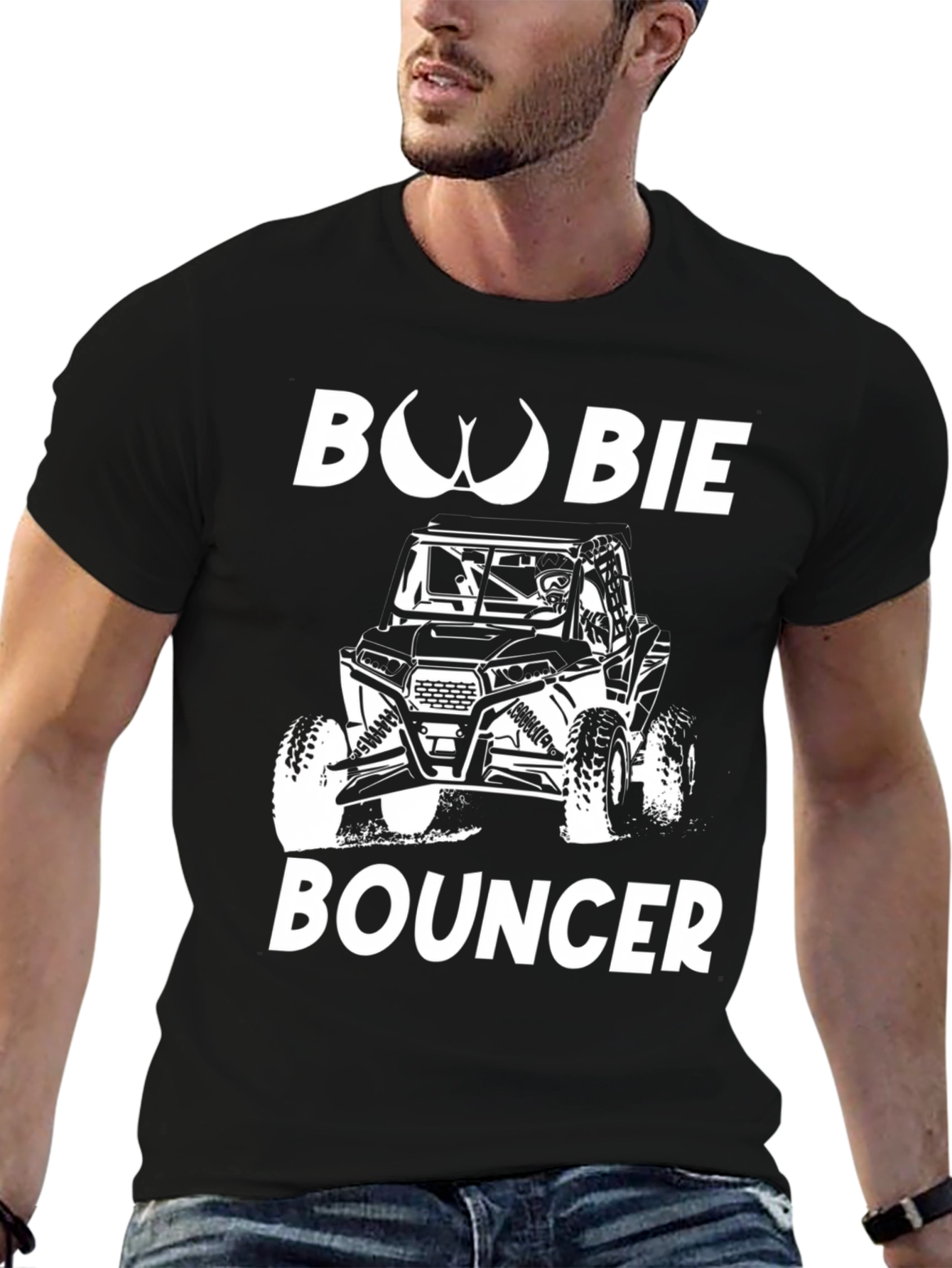 Boobie Bouncer Black Graphic T-Shirt