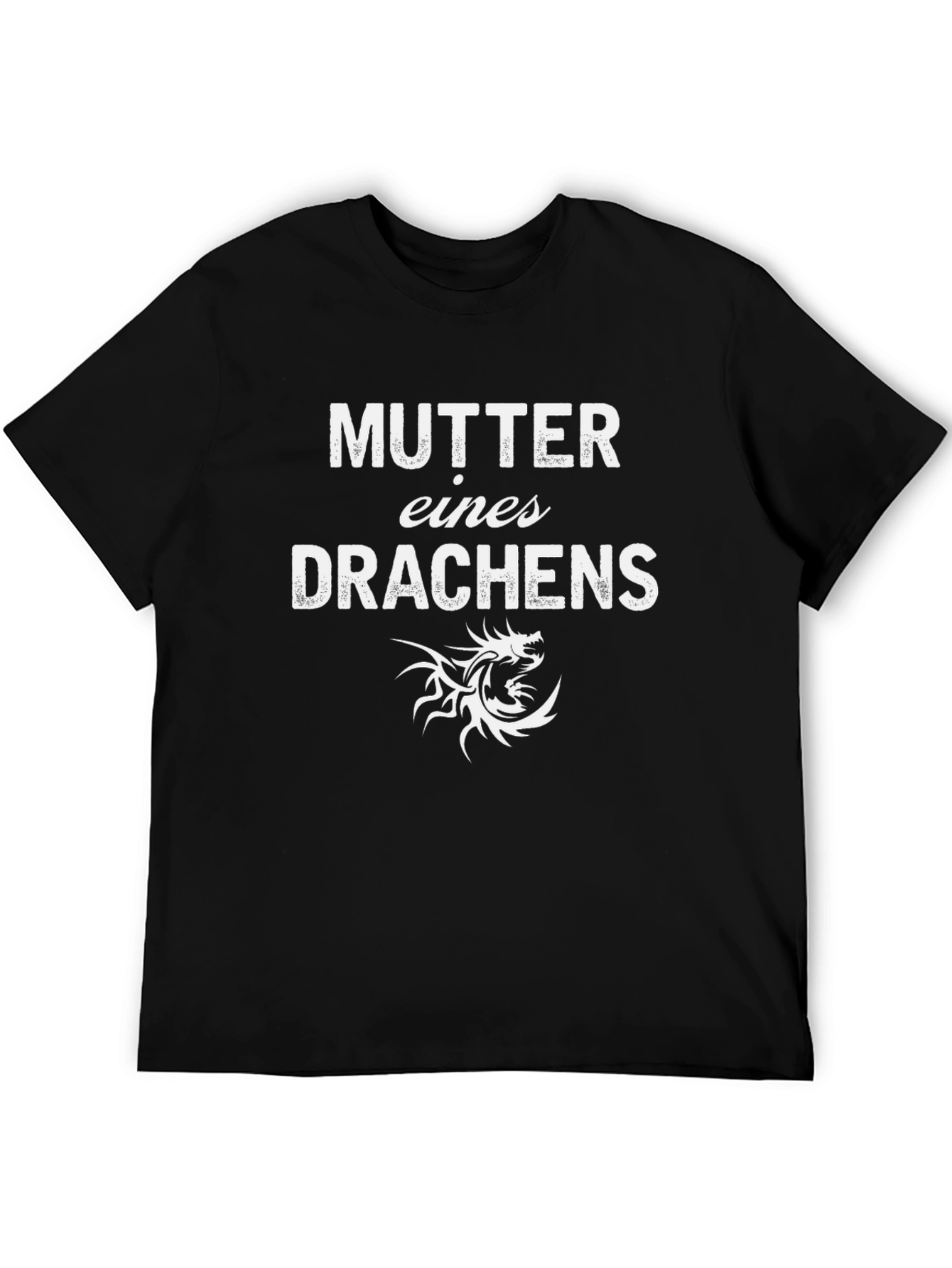 Mutter Eines Drachens Graphic Tee - Black Cotton T-Shirt