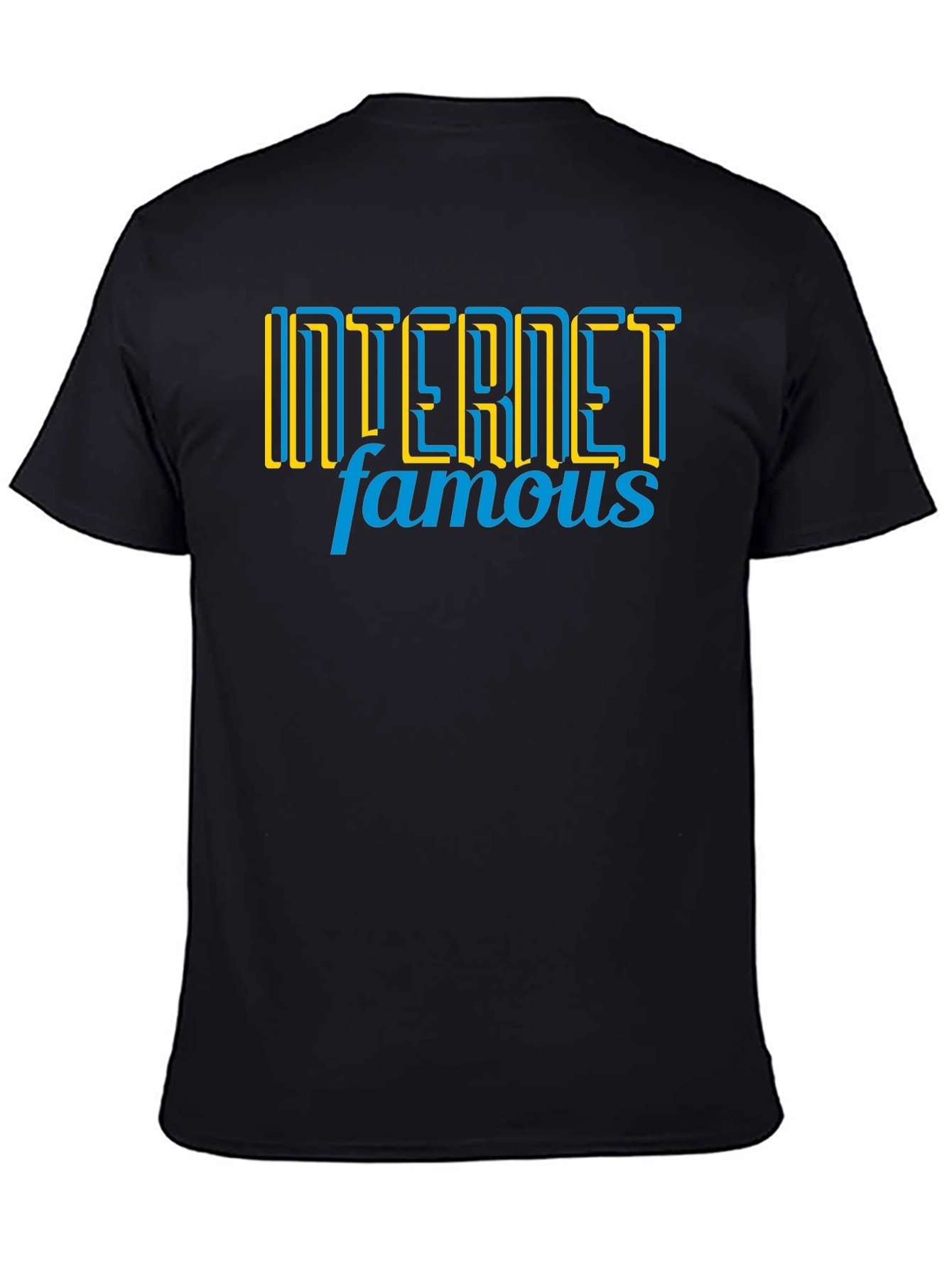 Internet Famous Graphic Tee - Black Crew Neck T-Shirt