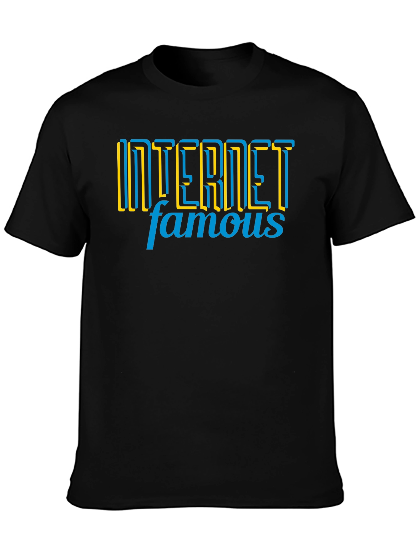 Internet Famous Graphic Tee - Black Crew Neck T-Shirt