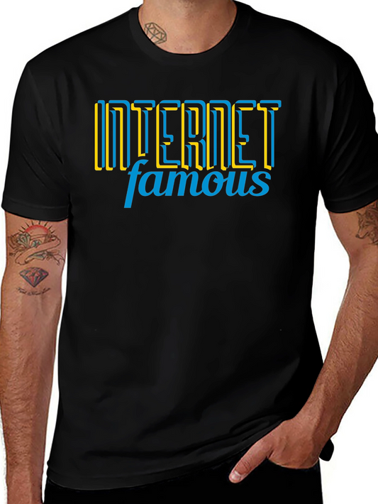 Internet Famous Graphic Tee - Black Crew Neck T-Shirt