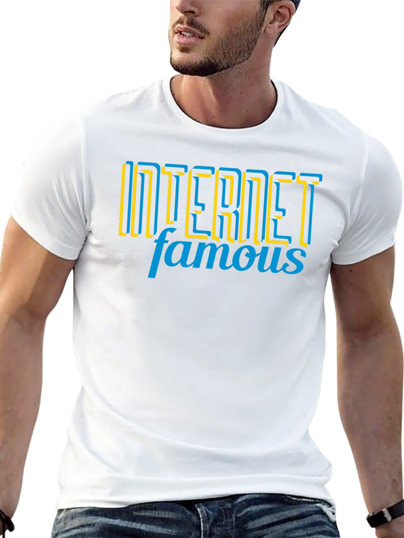 Internet Famous Graphic Tee - Black Crew Neck T-Shirt