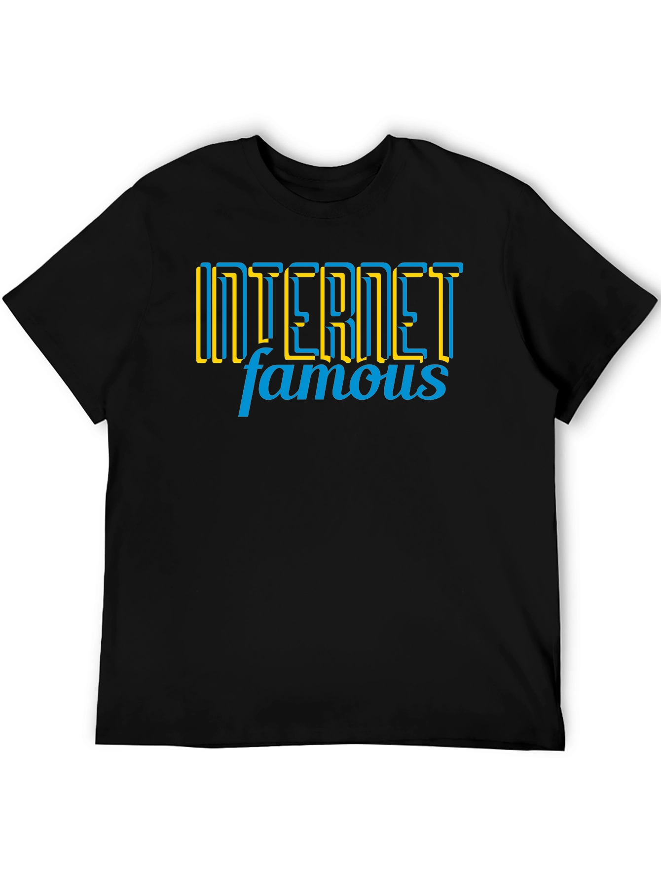 Internet Famous Graphic Tee - Black Crew Neck T-Shirt