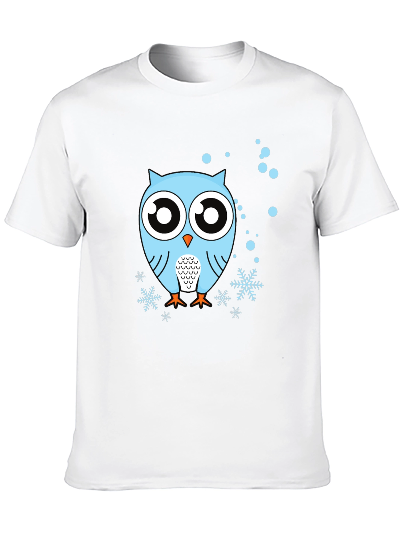 Owl Graphic Tee - Black Crew Neck Cotton Shirt