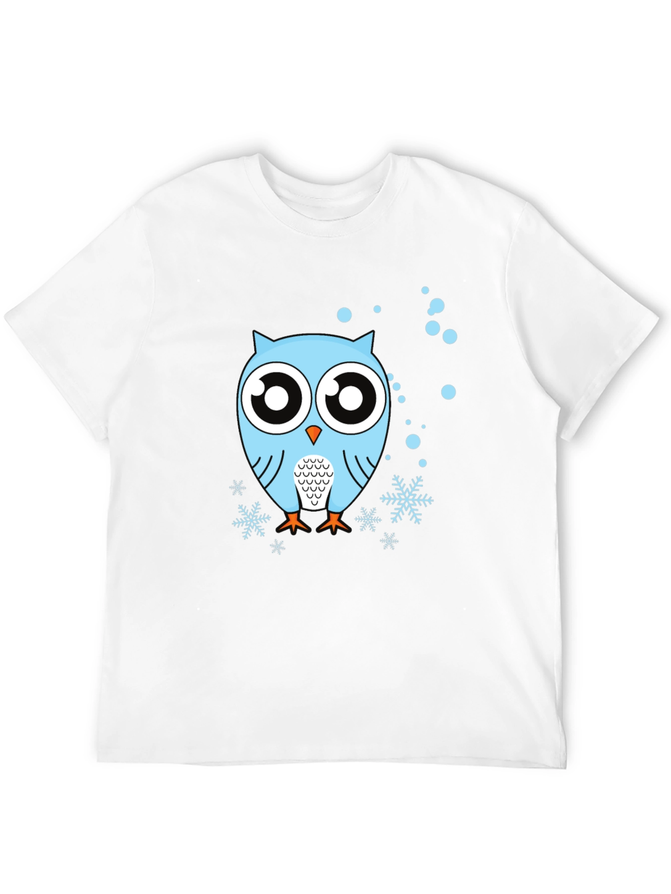 Owl Graphic Tee - Black Crew Neck Cotton Shirt