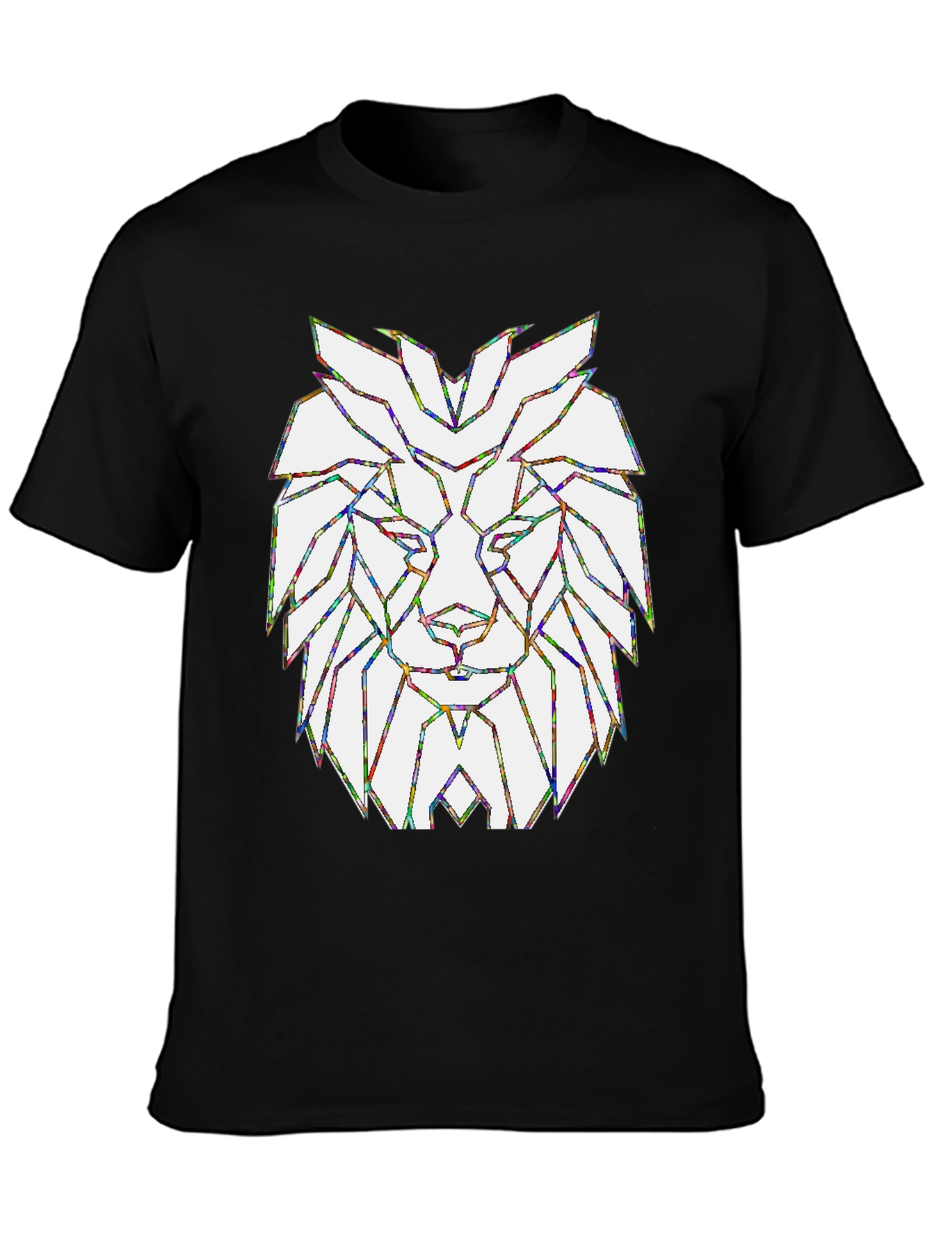 Geometric Lion Head Graphic T-Shirt