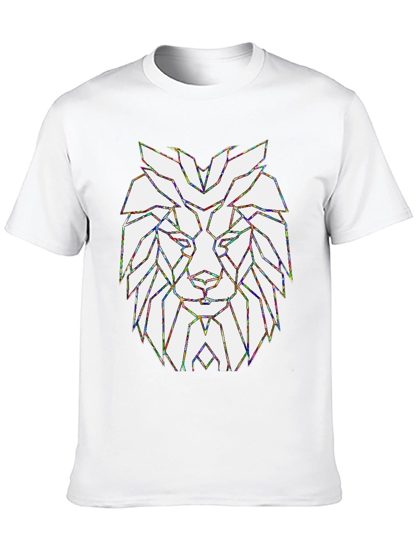 Geometric Lion Head Graphic T-Shirt