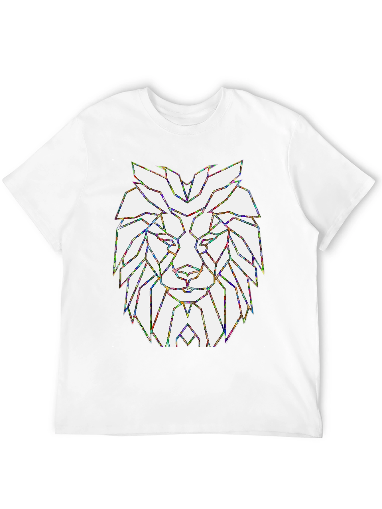 Geometric Lion Head Graphic T-Shirt