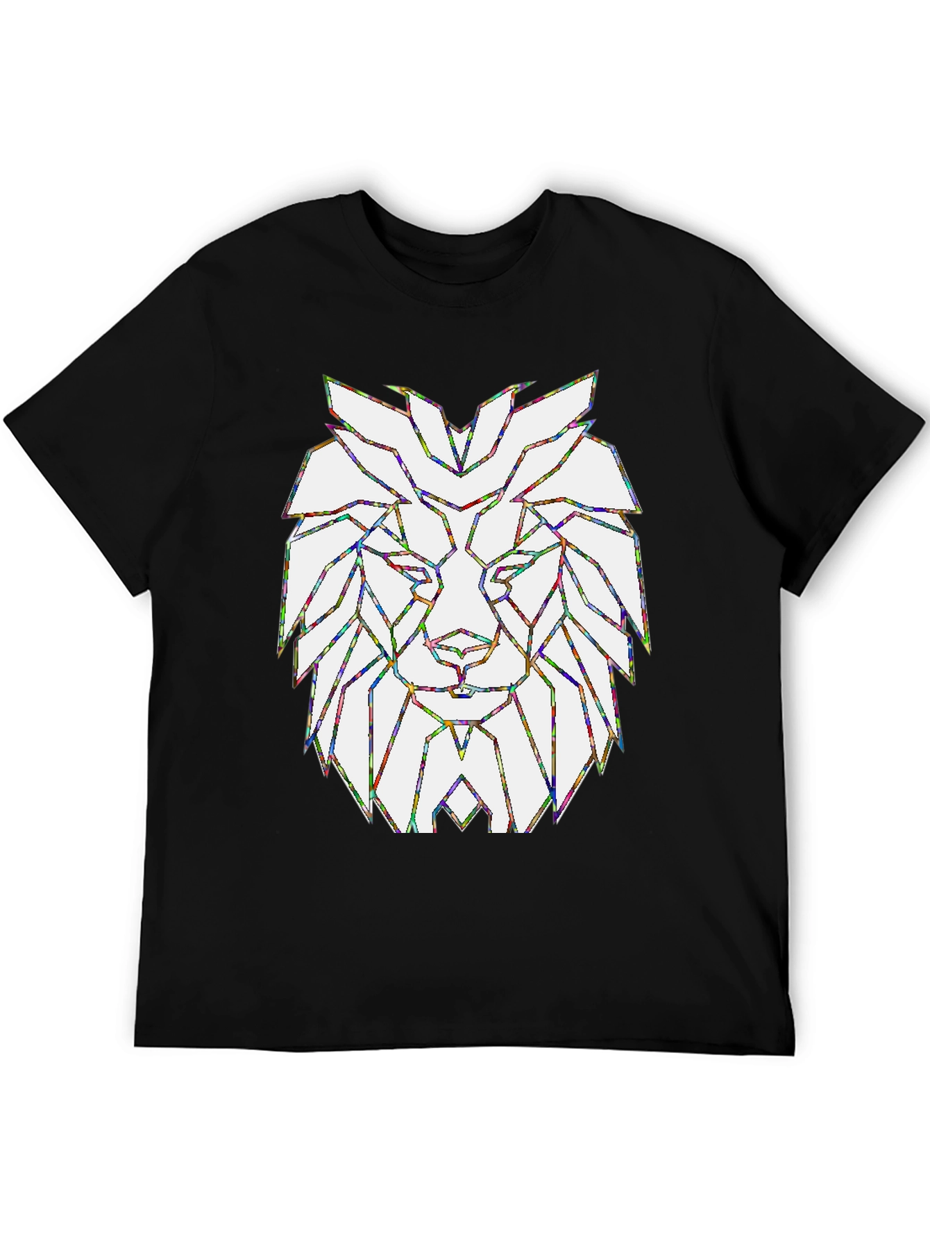 Geometric Lion Head Graphic T-Shirt