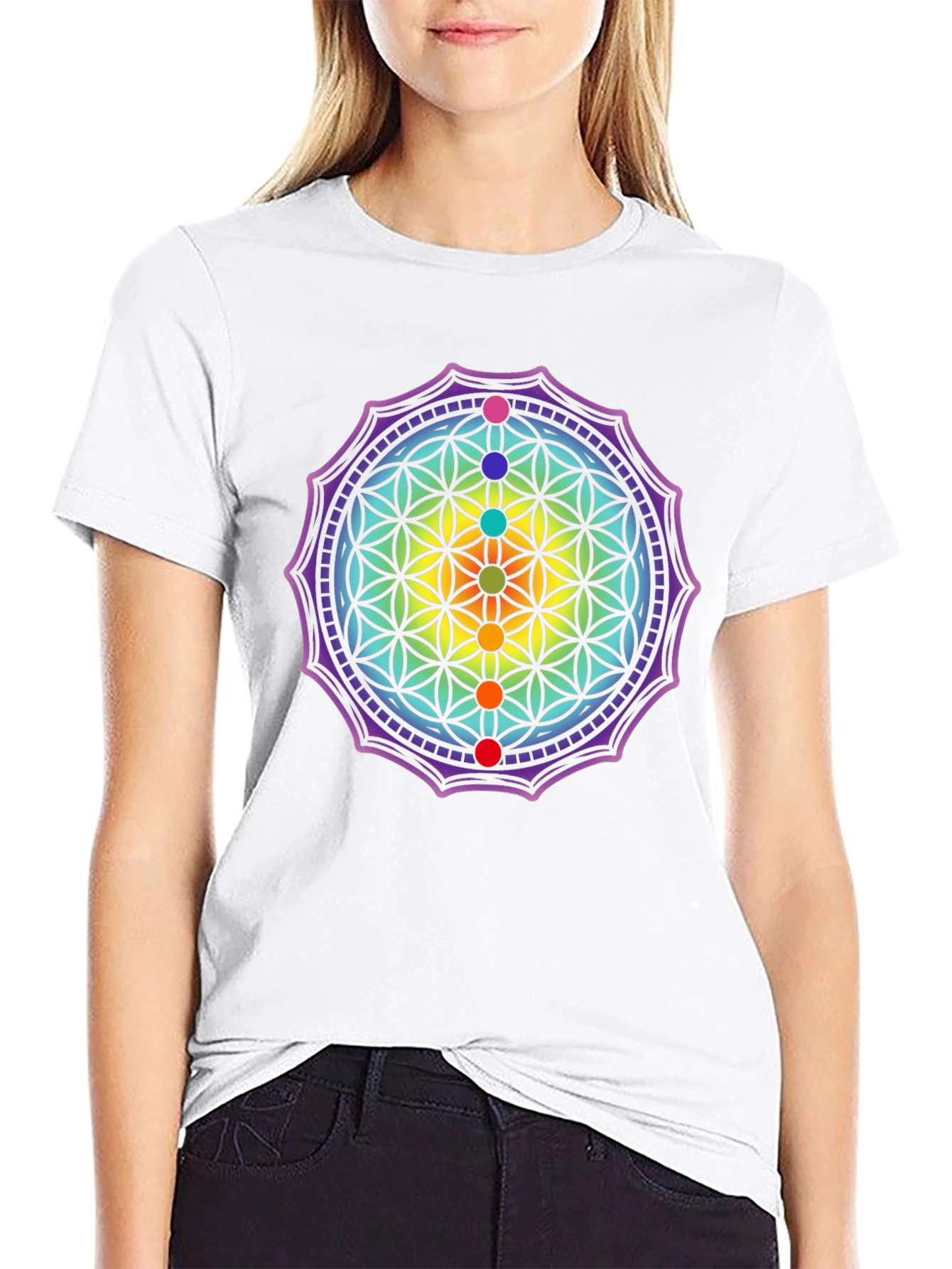 Chakra Flower of Life Graphic Tee