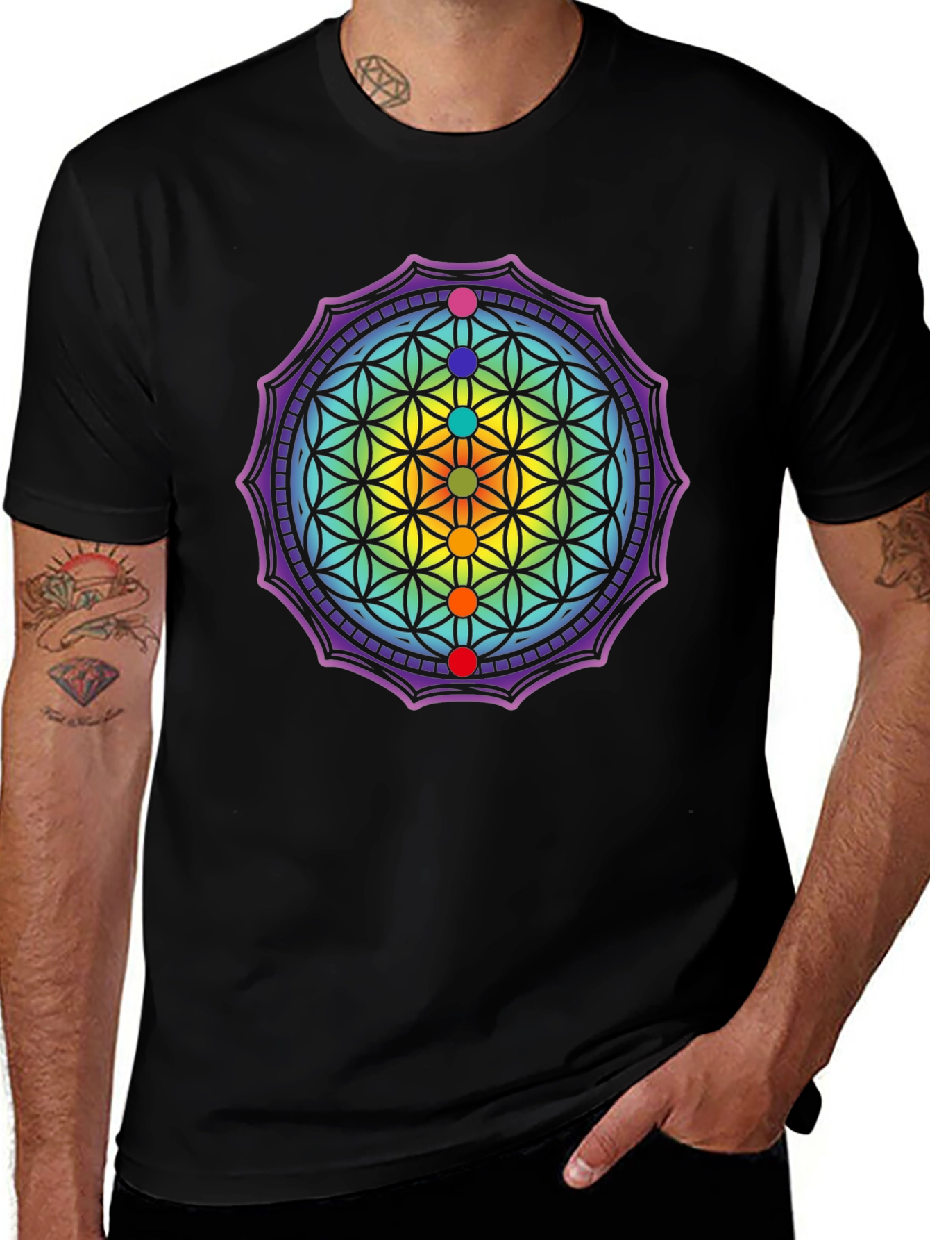 Chakra Flower of Life Graphic Tee