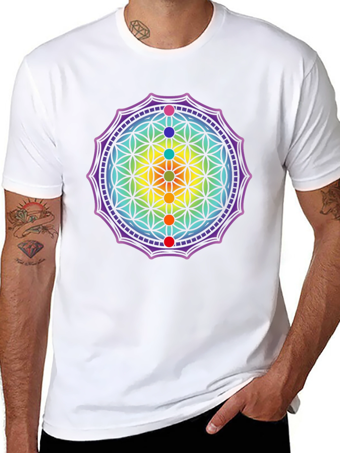 Chakra Flower of Life Graphic Tee