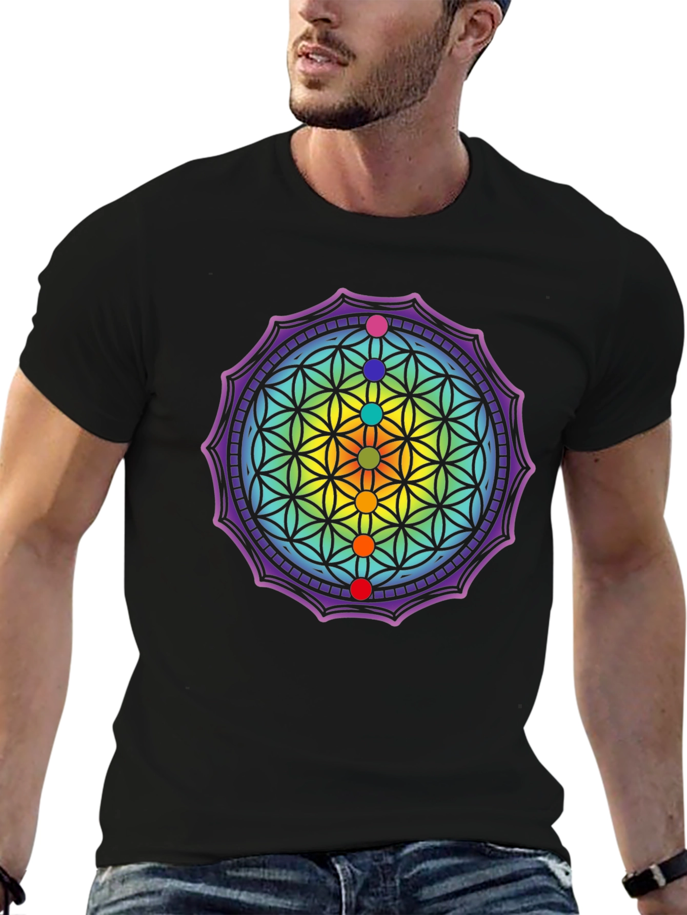 Chakra Flower of Life Graphic Tee