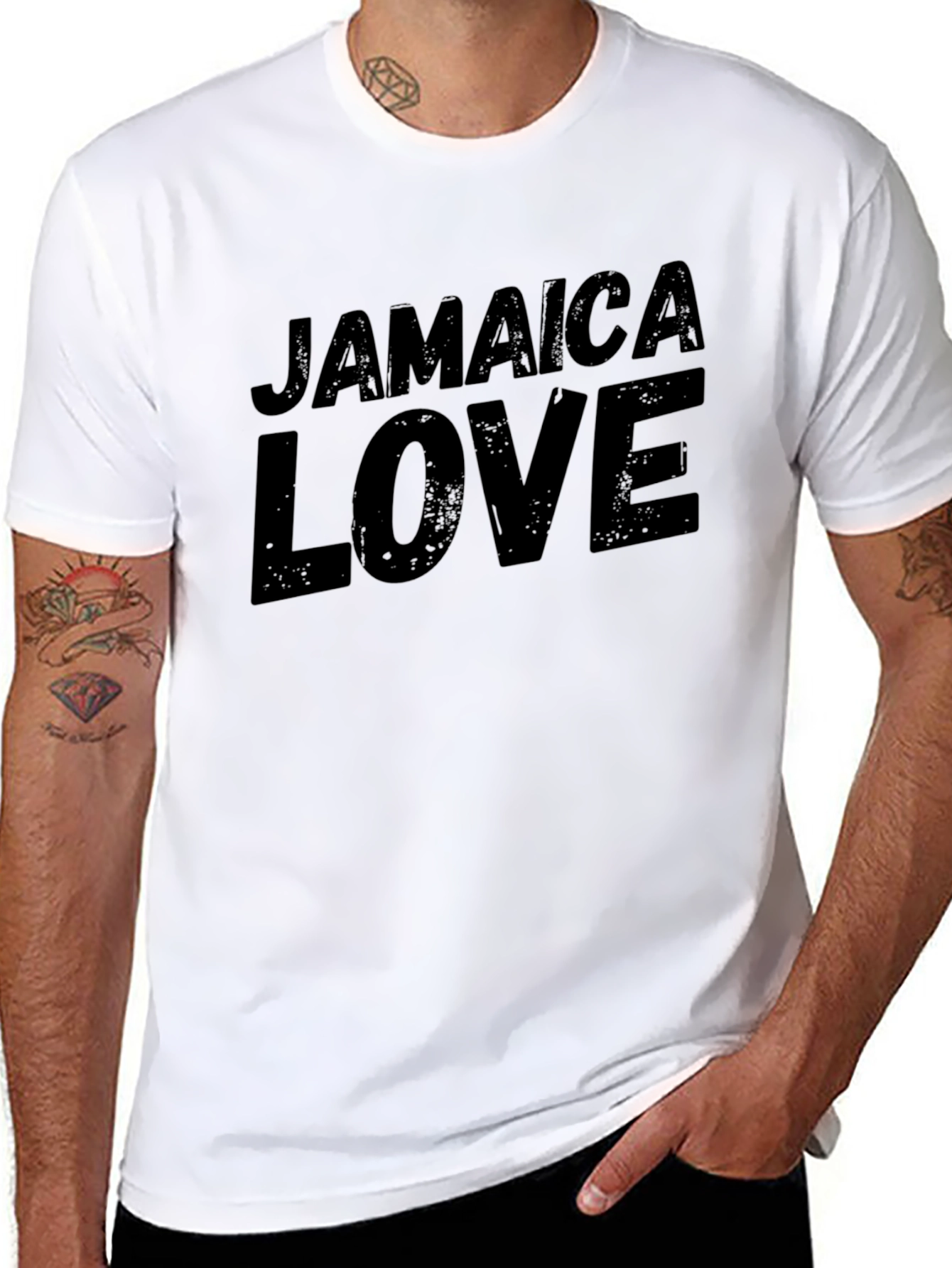 Jamaica Love Graphic T-Shirt - Mens Black Tee