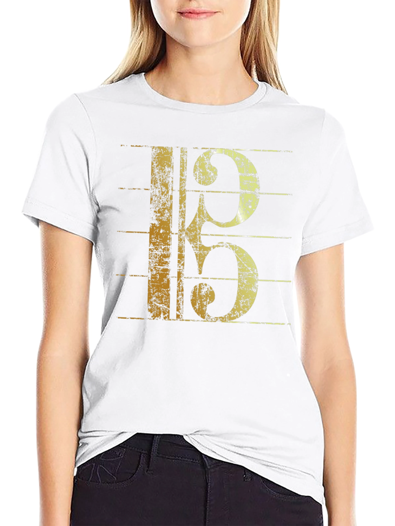 Musical Clef Graphic Black T-Shirt
