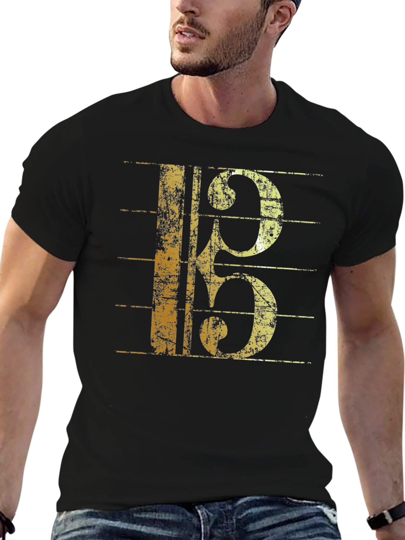 Musical Clef Graphic Black T-Shirt