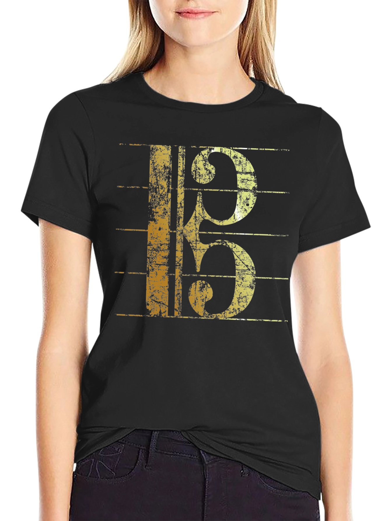 Musical Clef Graphic Black T-Shirt