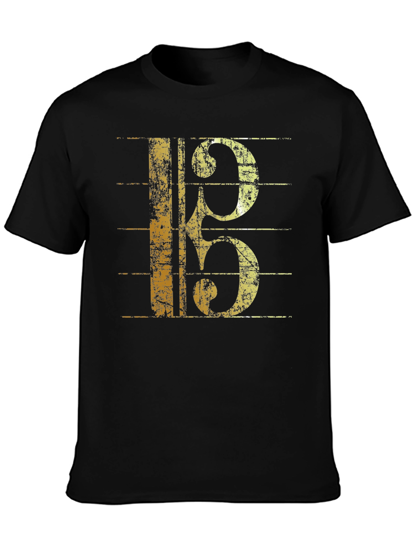 Musical Clef Graphic Black T-Shirt