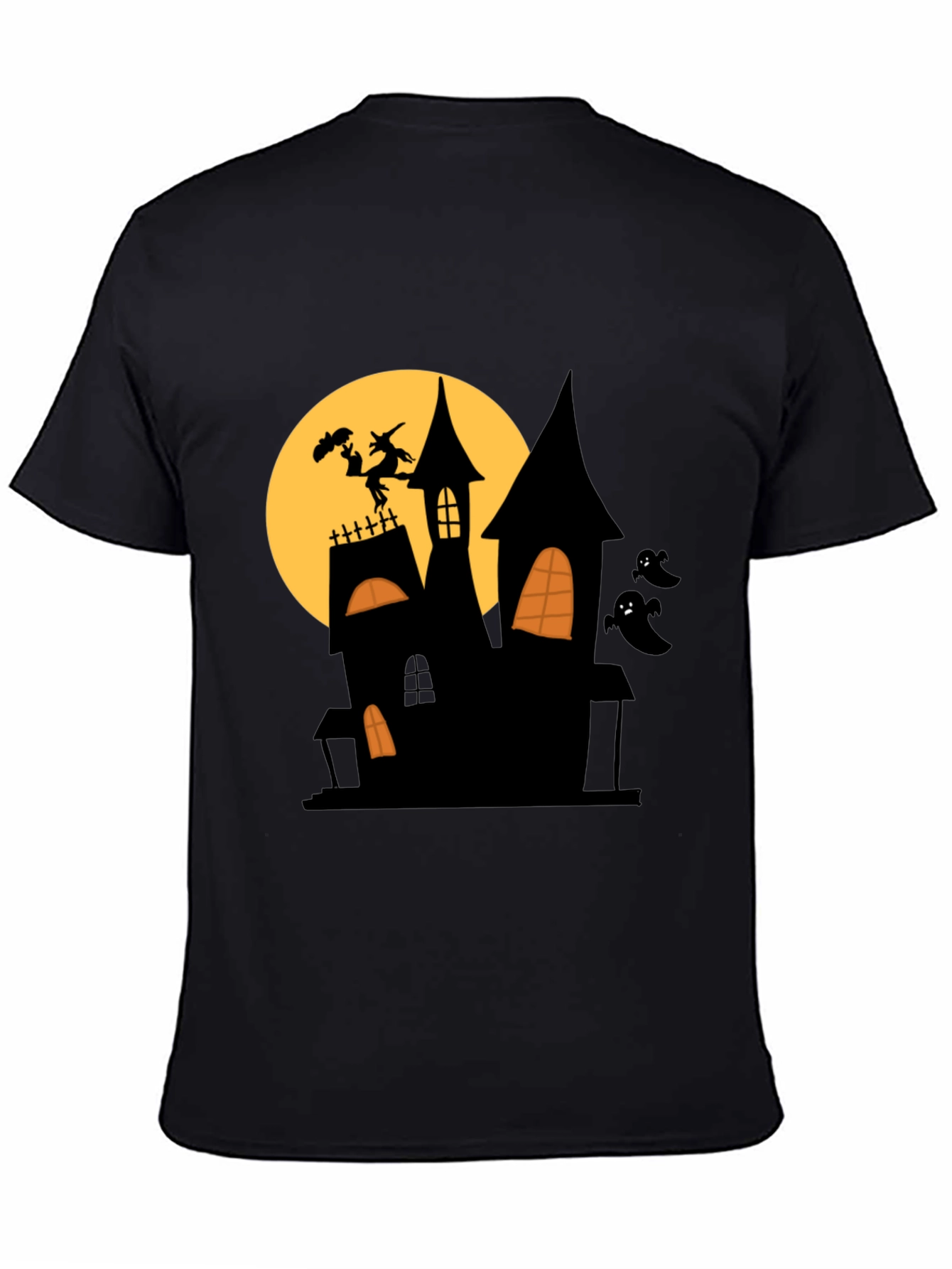 Halloween Witch Haunted House Graphic Tee